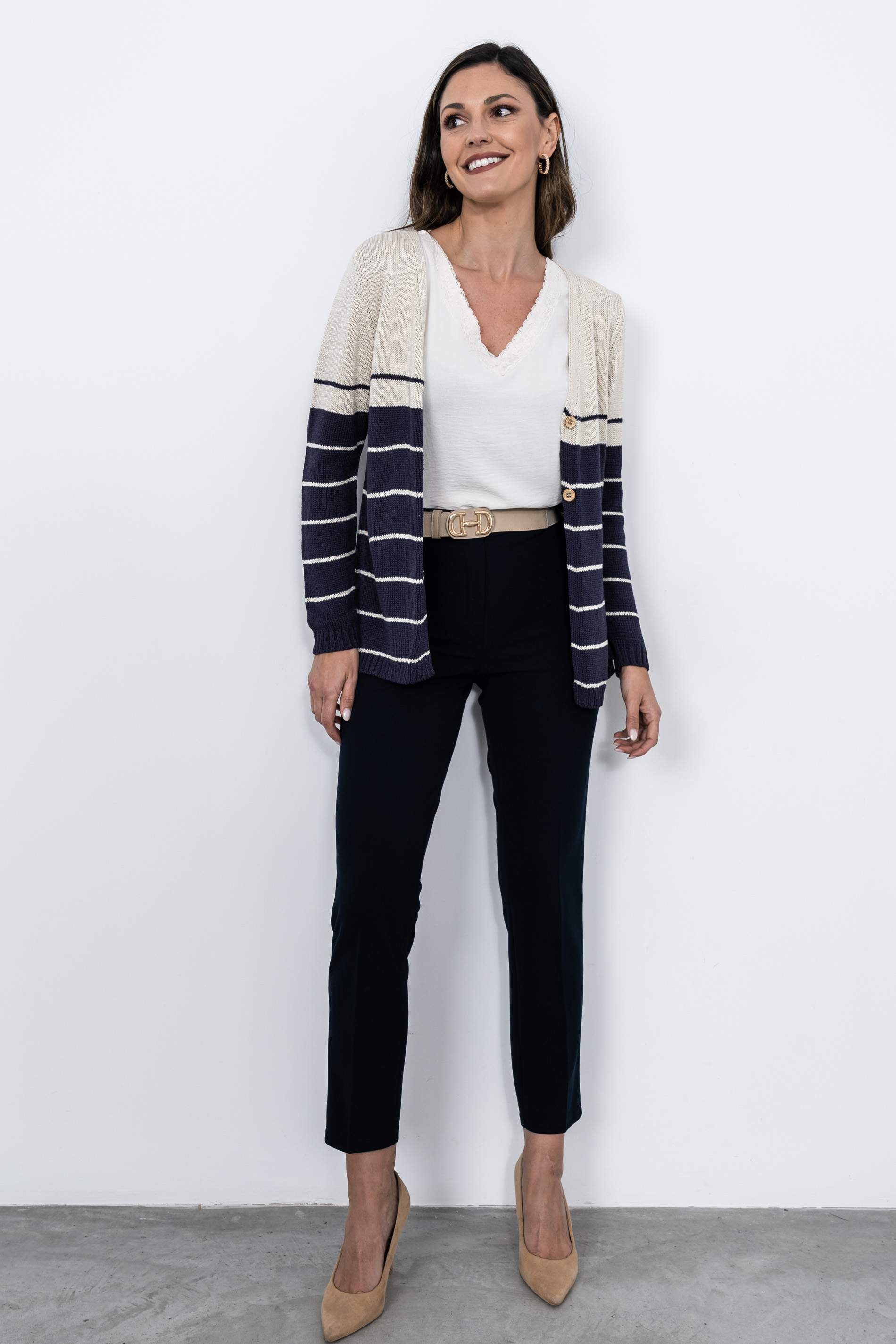 CHAQUETA BOTÓN RAYAS 