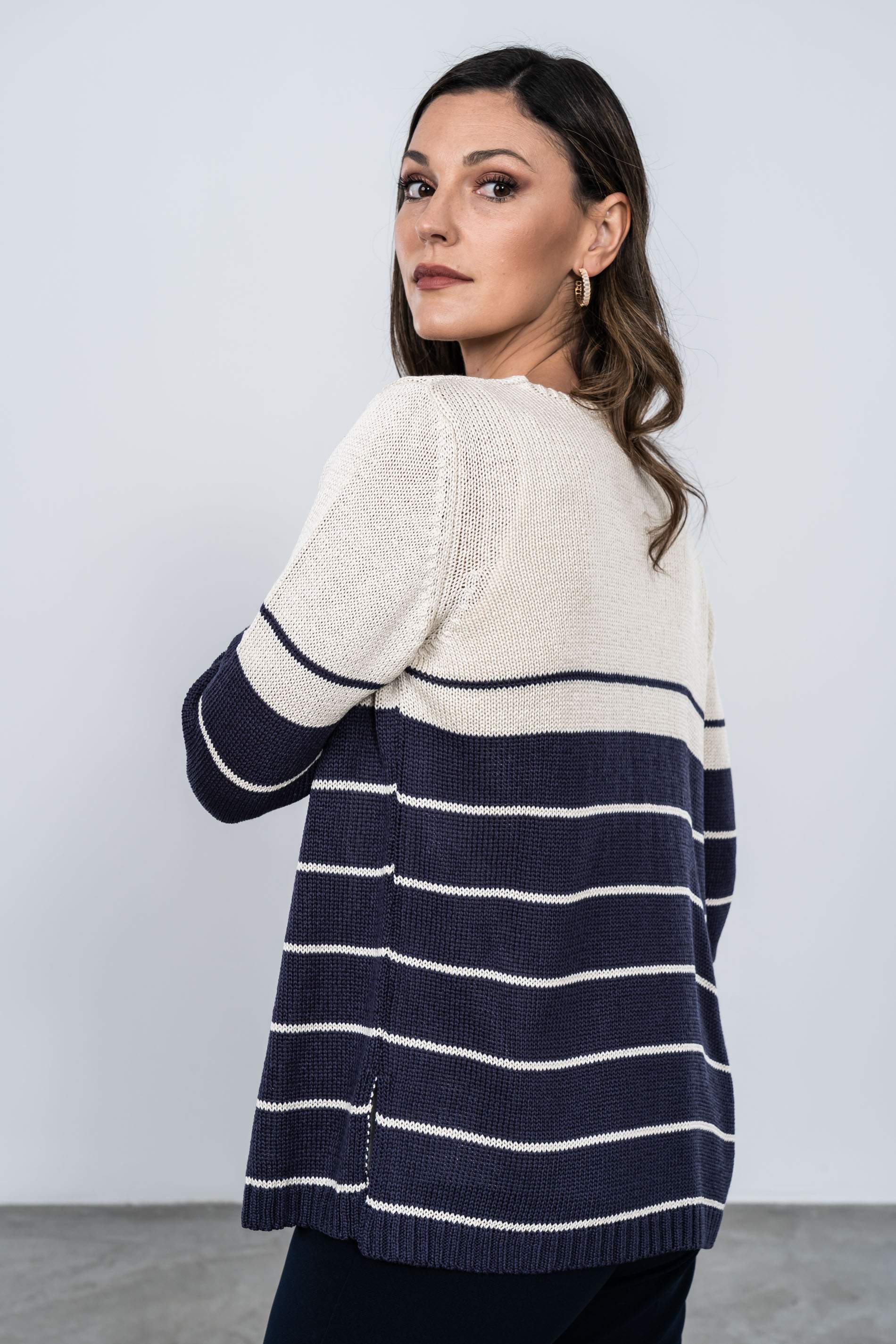 CHAQUETA BOTÓN RAYAS 