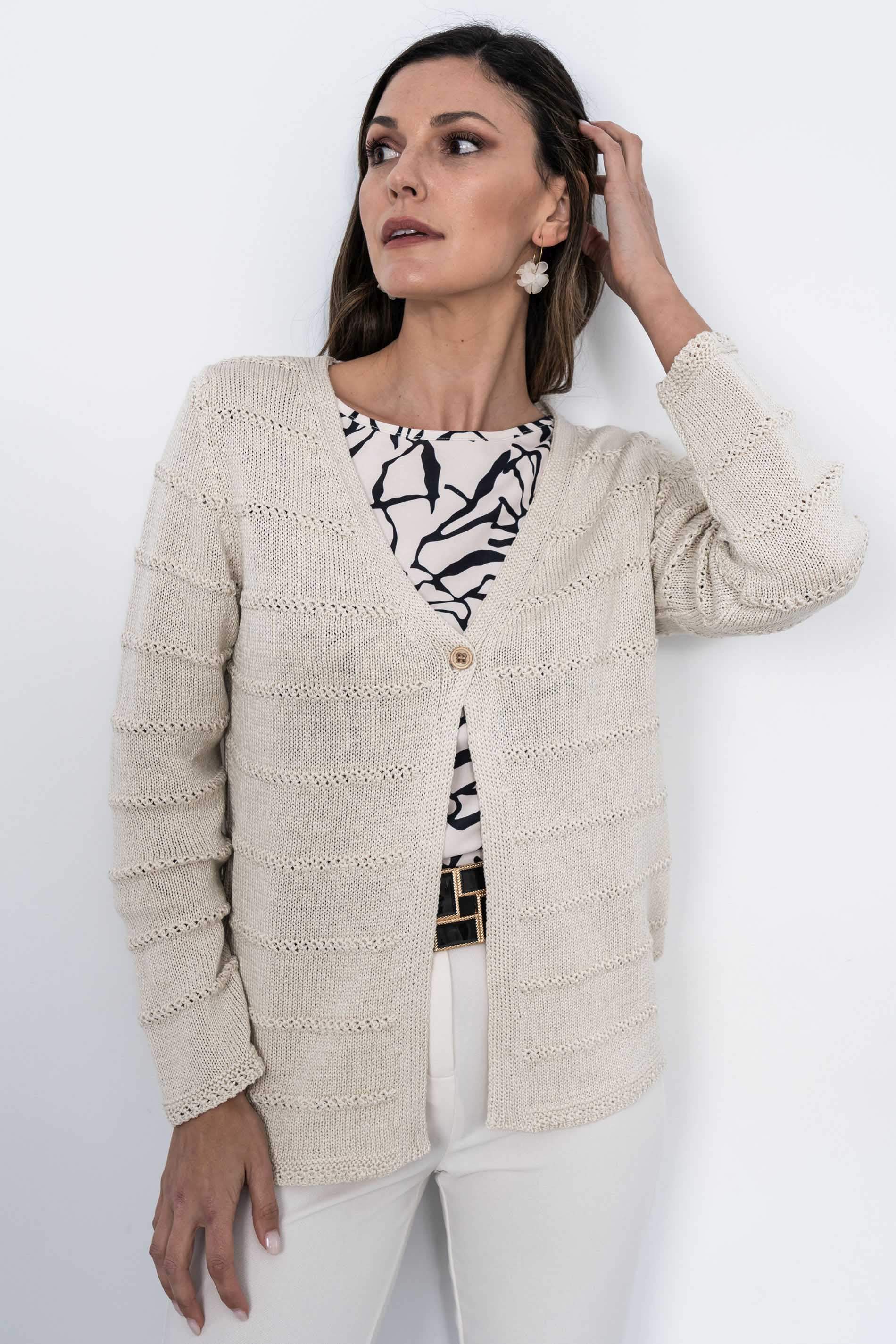 CHAQUETA NERVIO CALADO ARENA