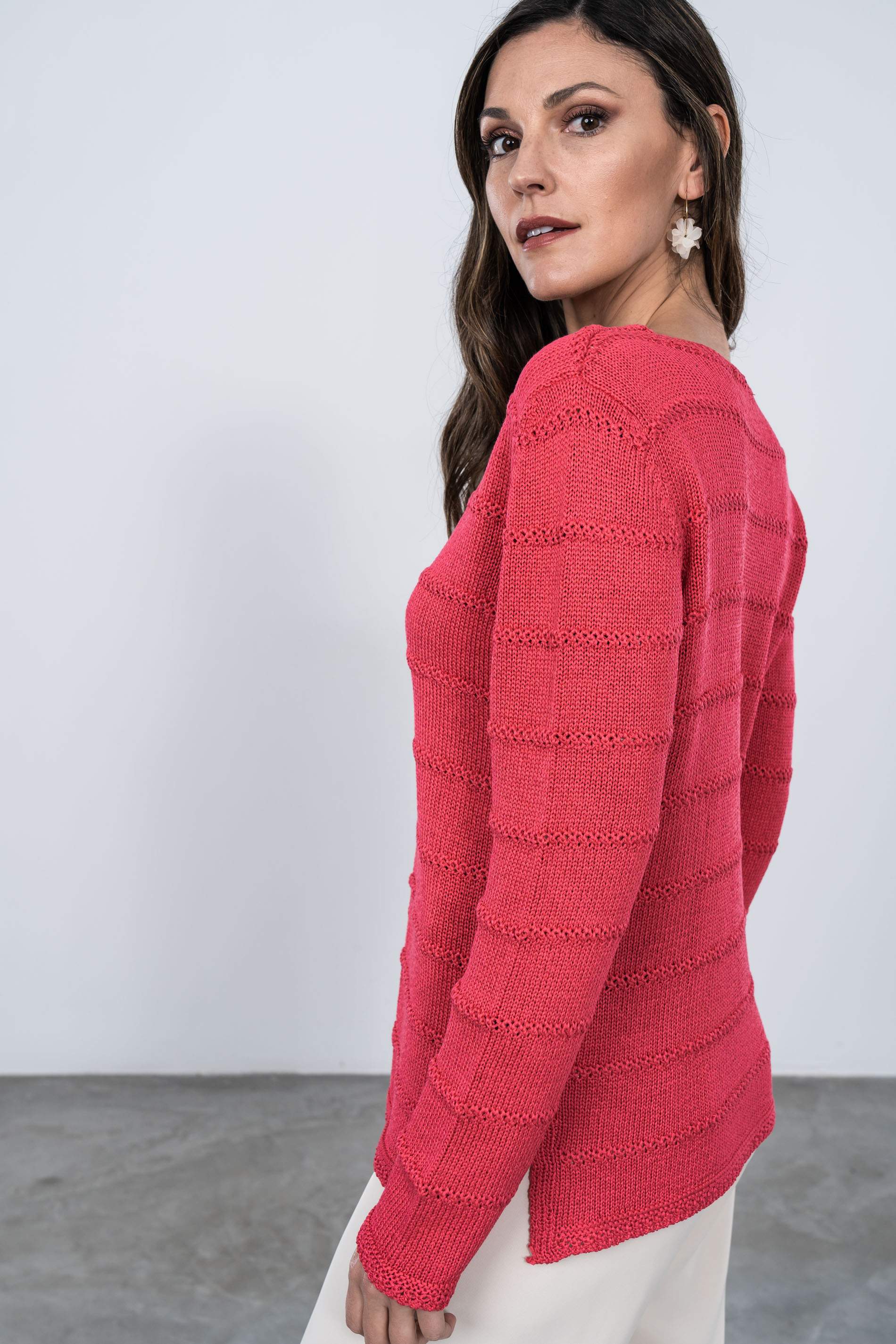 CHAQUETA NERVIO CALADO FRESA