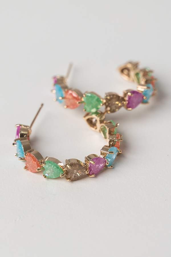 PENDIENTE AROS CRISTAL CORAZÓN 