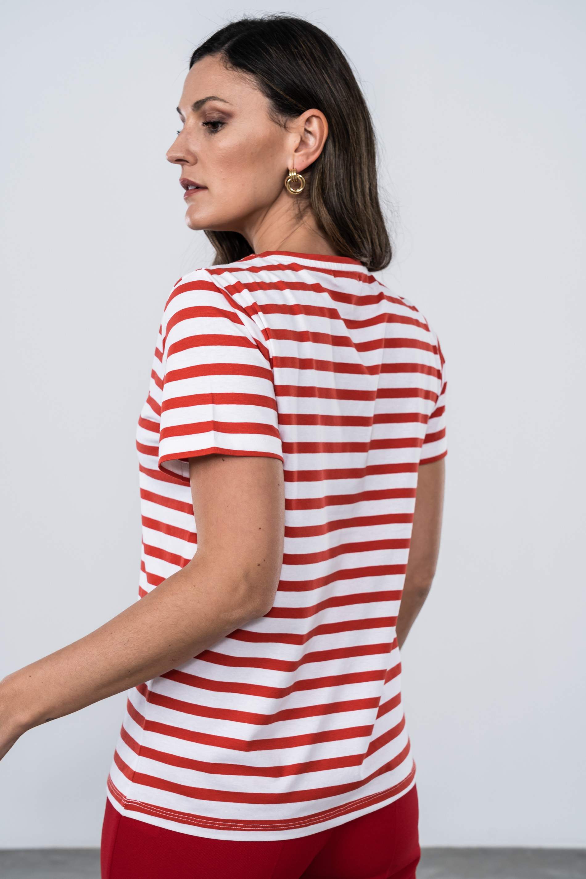 CAMISETA RAYAS BARQUITO ROJO