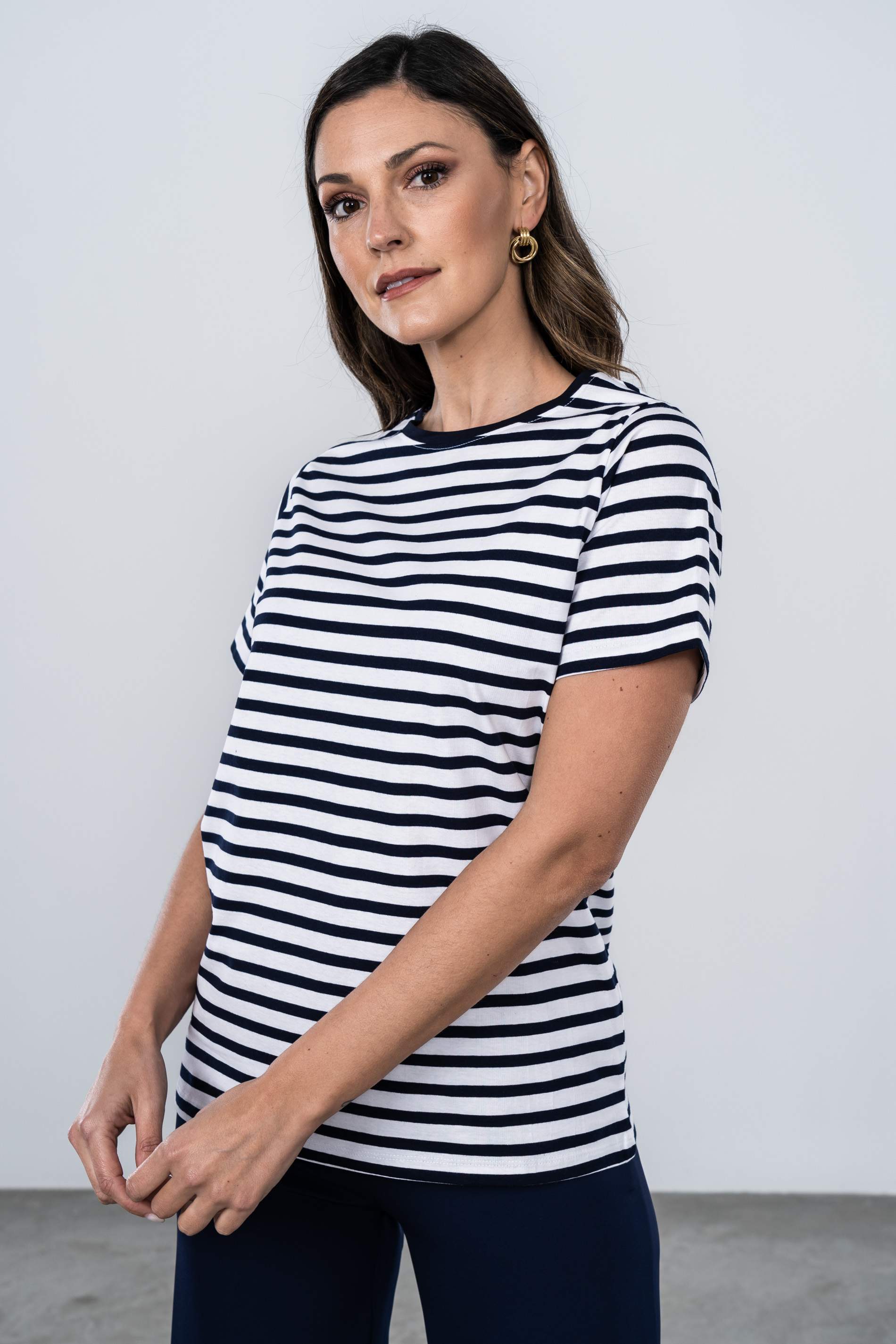 CAMISETA RAYAS MARINO
