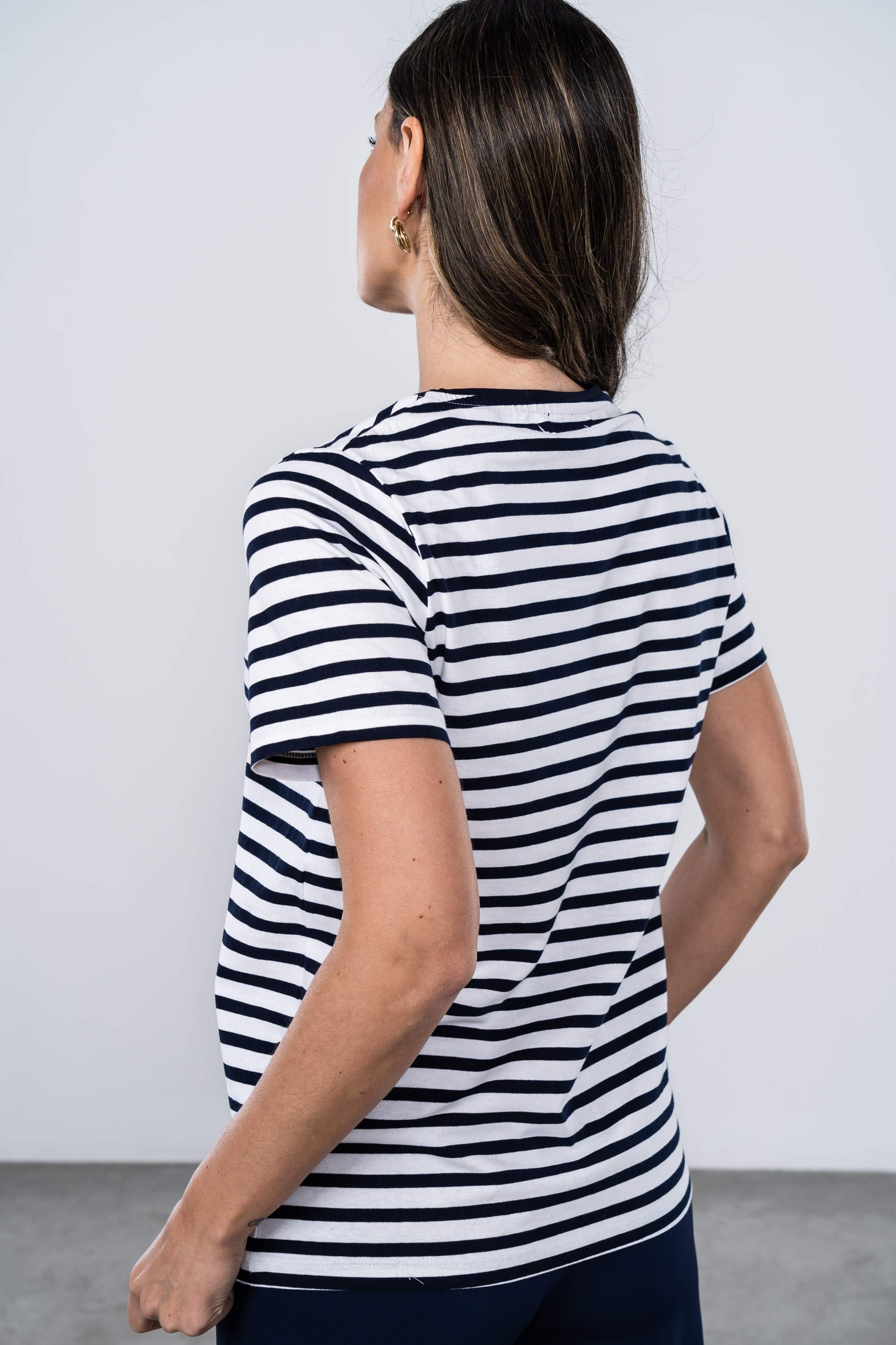 CAMISETA RAYAS MARINO