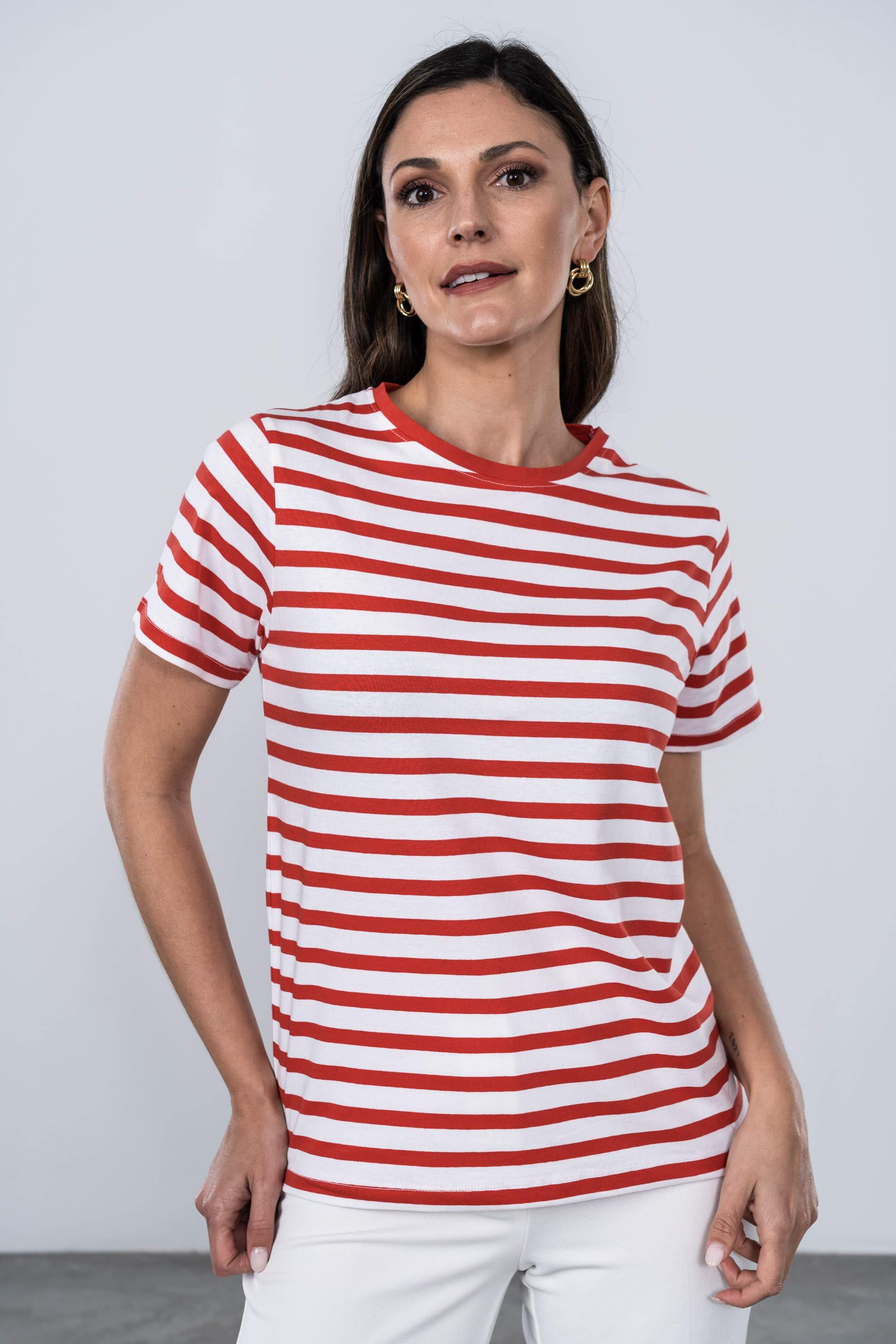CAMISETA RAYAS ROJO