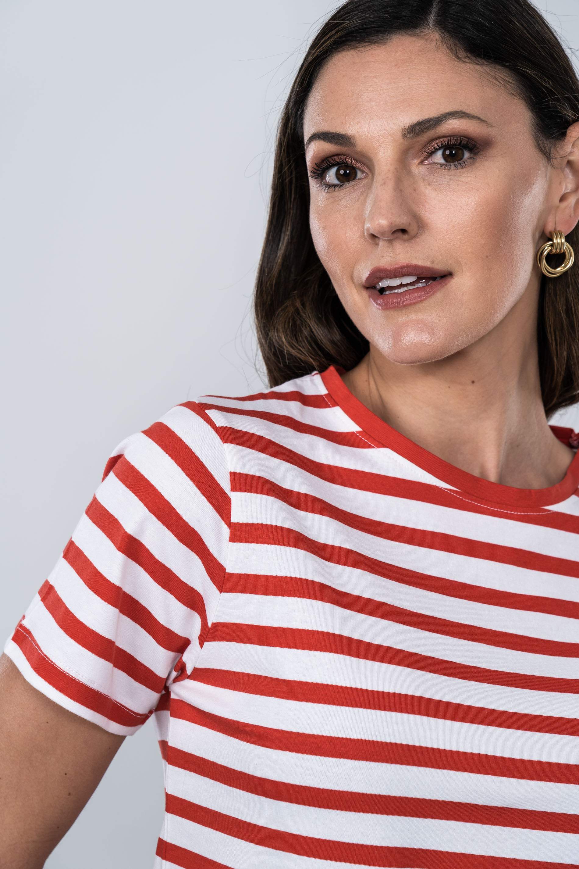 CAMISETA RAYAS ROJO