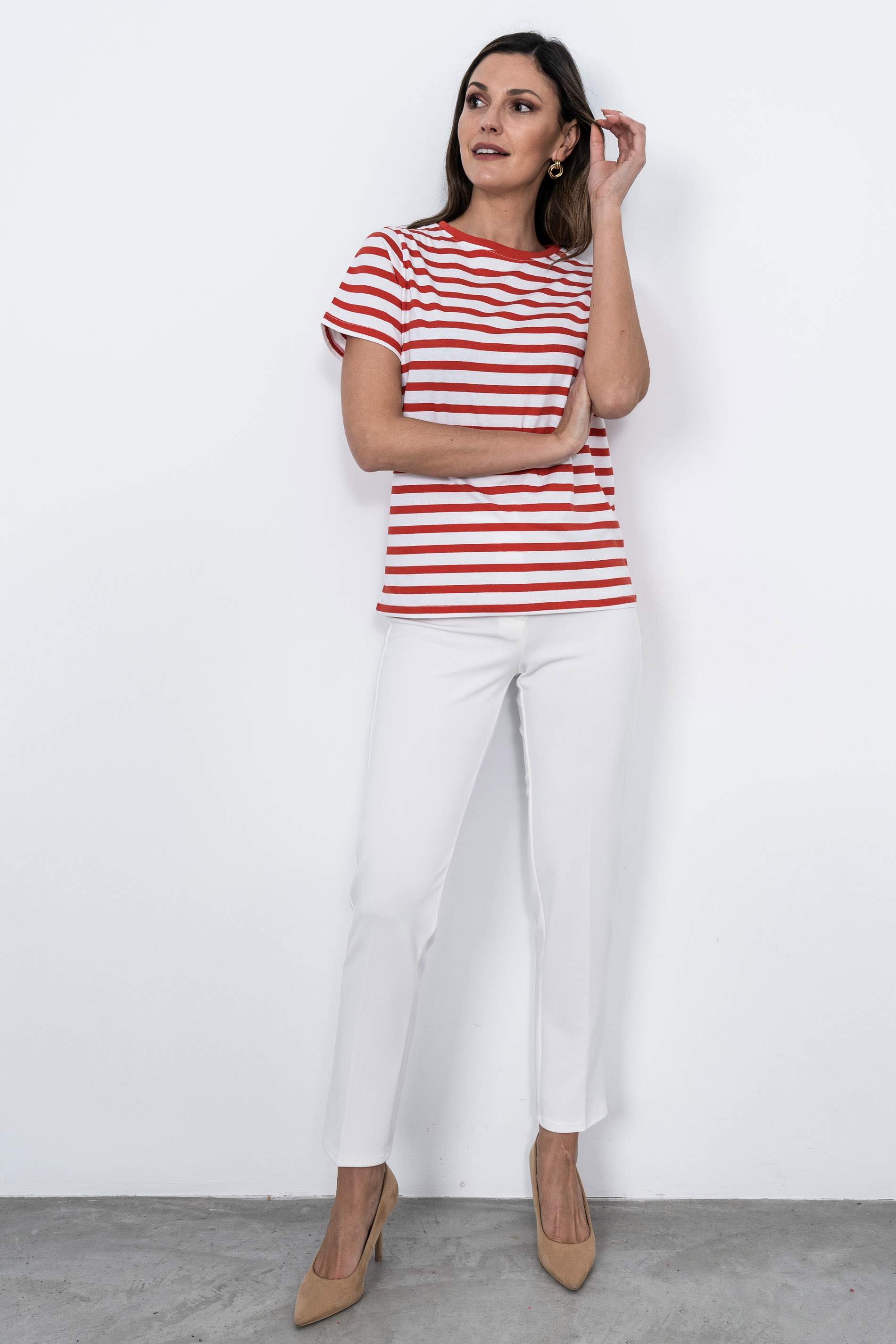CAMISETA RAYAS ROJO