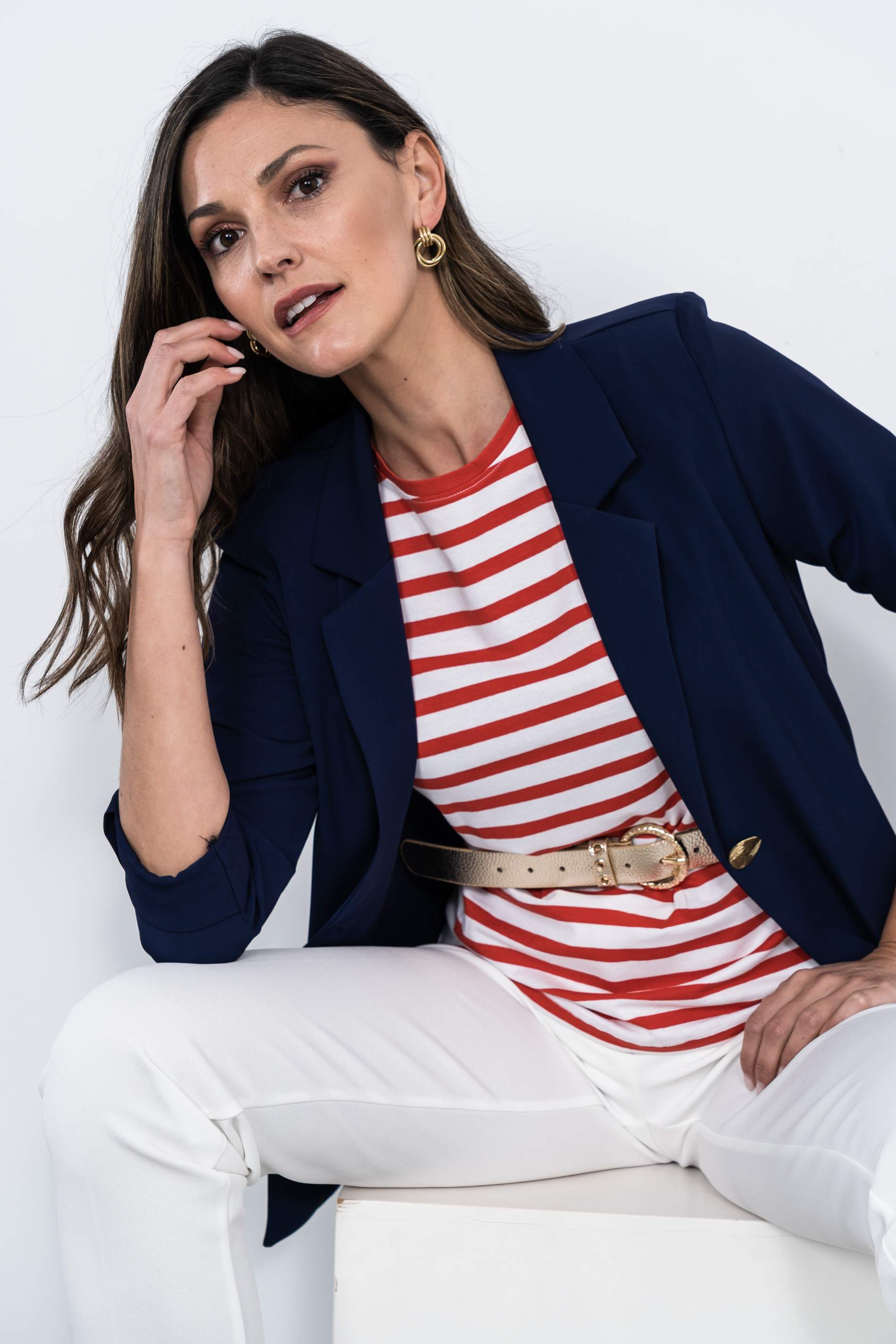 CAMISETA RAYAS ROJO