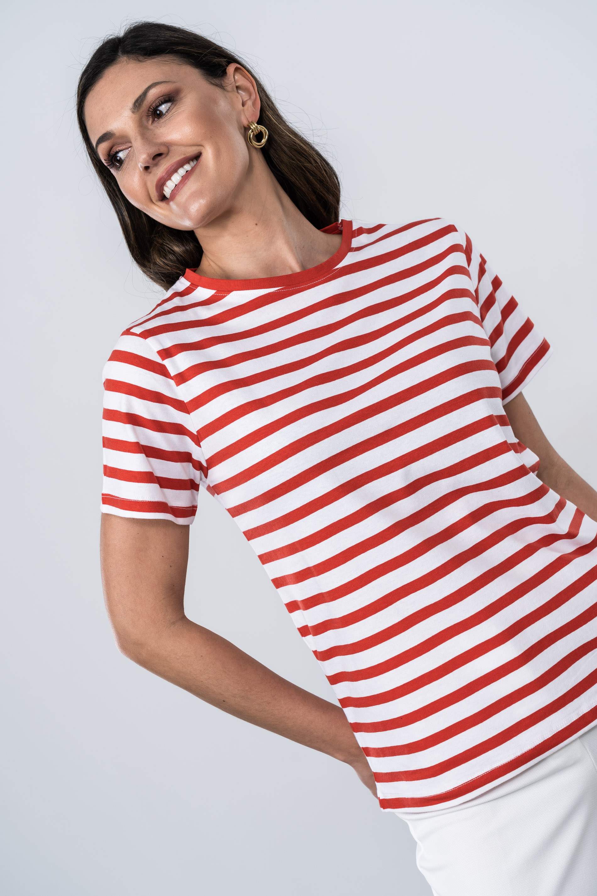 CAMISETA RAYAS ROJO