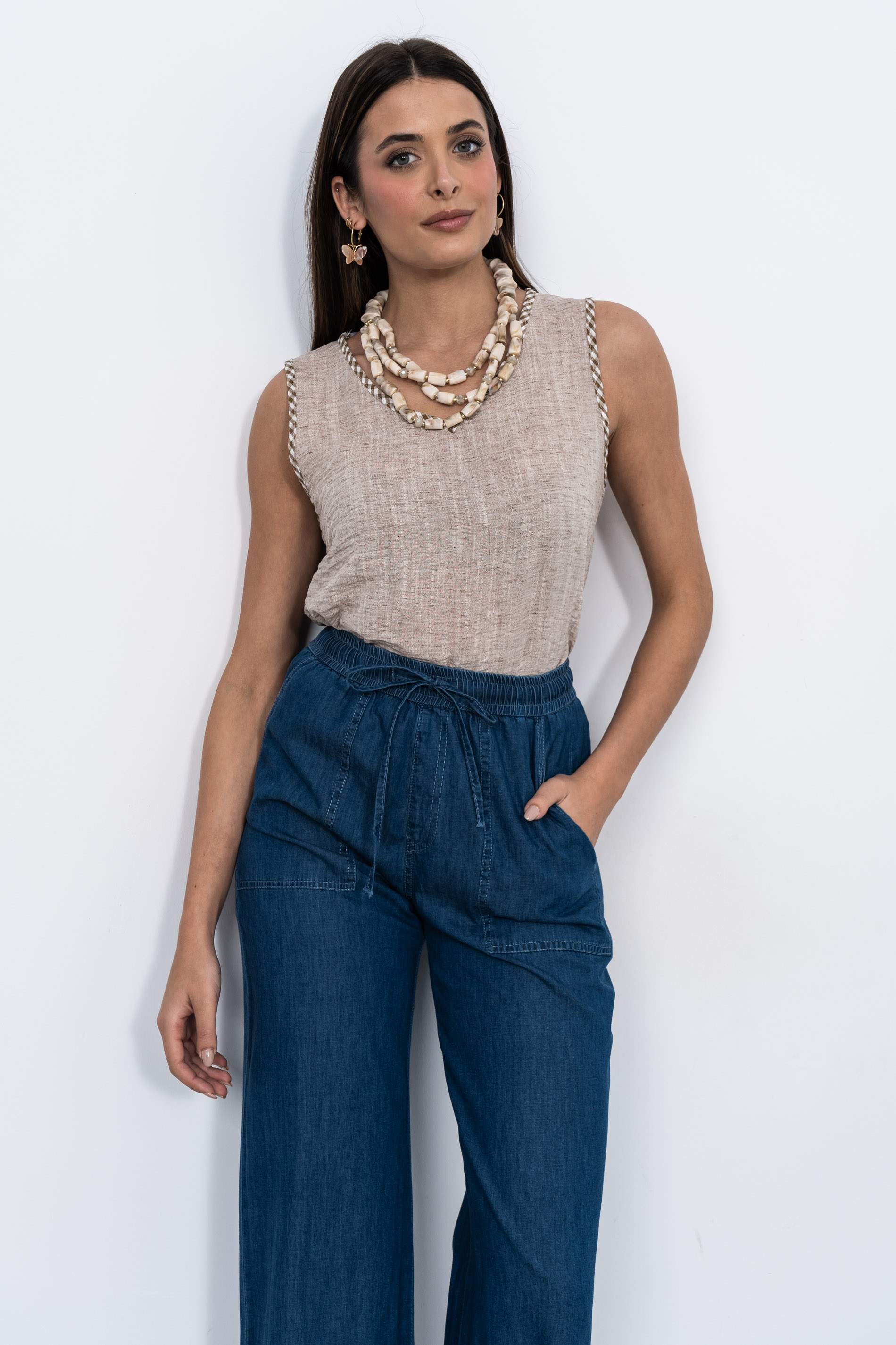 PANTALÓN VAQUERO GOMA AZUL