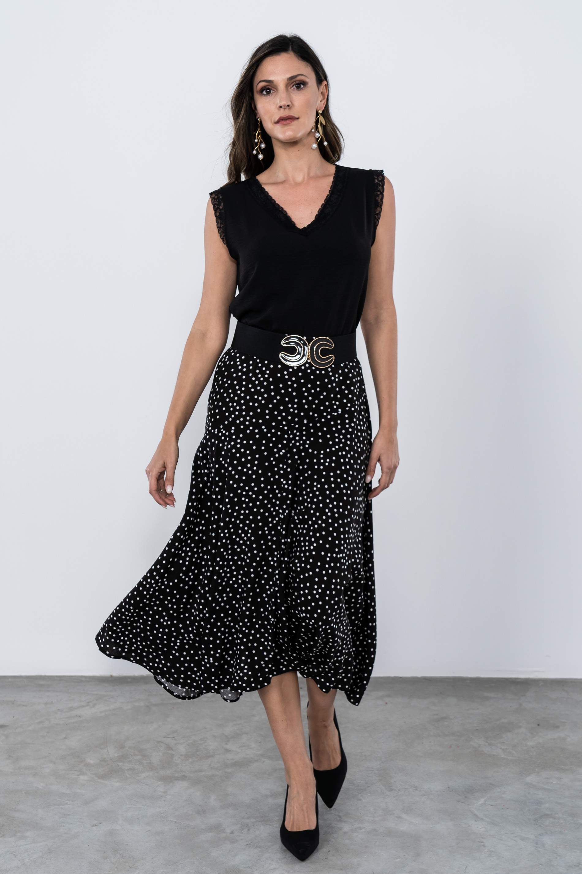 FALDA MIDI TOPOS