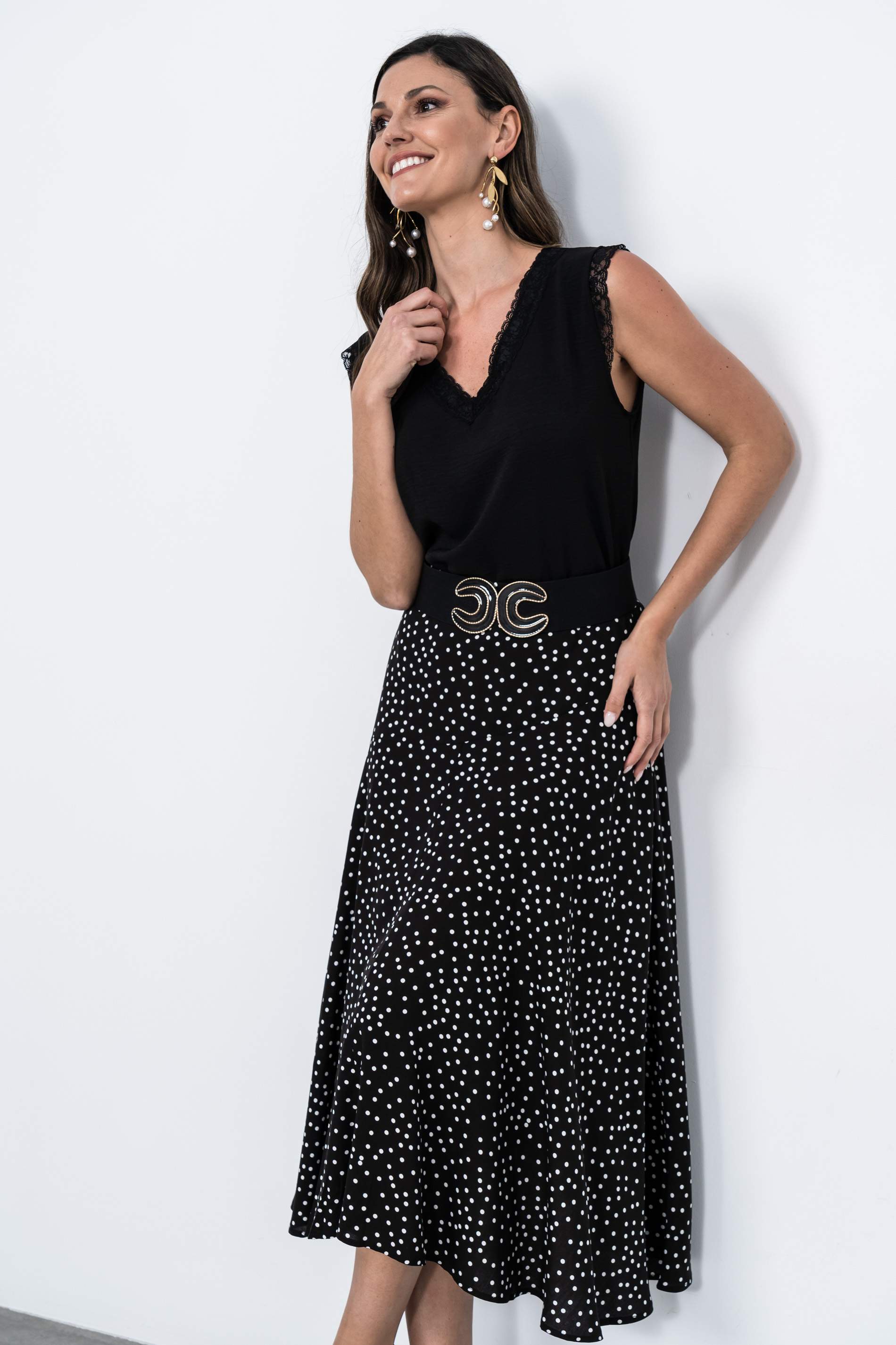 FALDA MIDI TOPOS