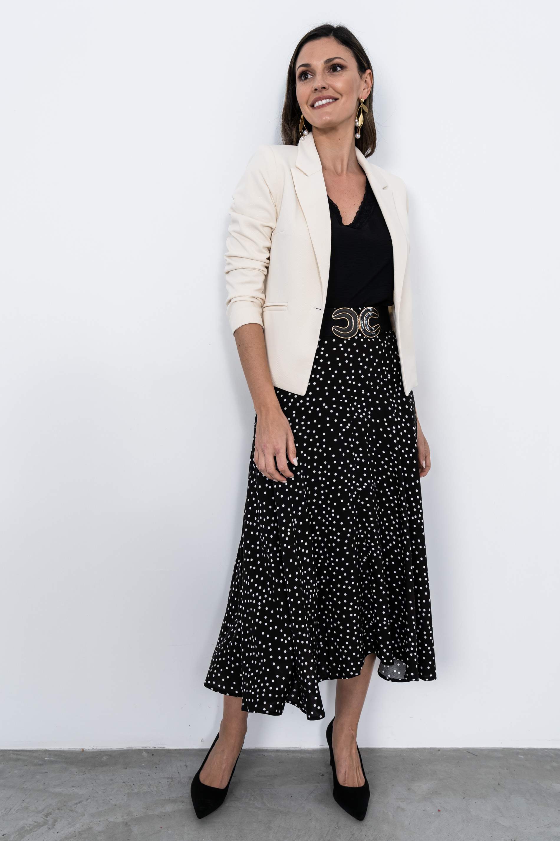 FALDA MIDI TOPOS