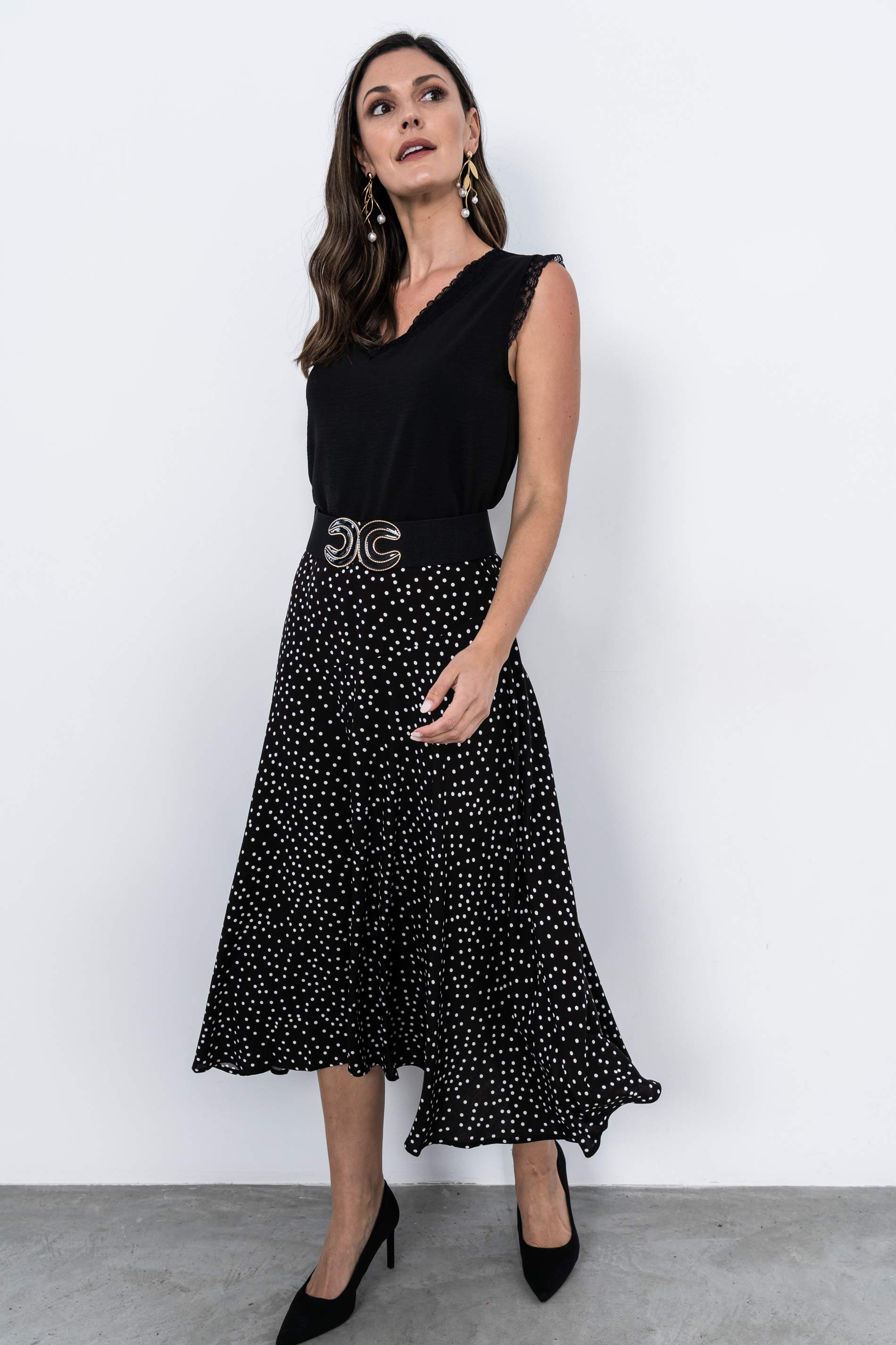 FALDA MIDI TOPOS