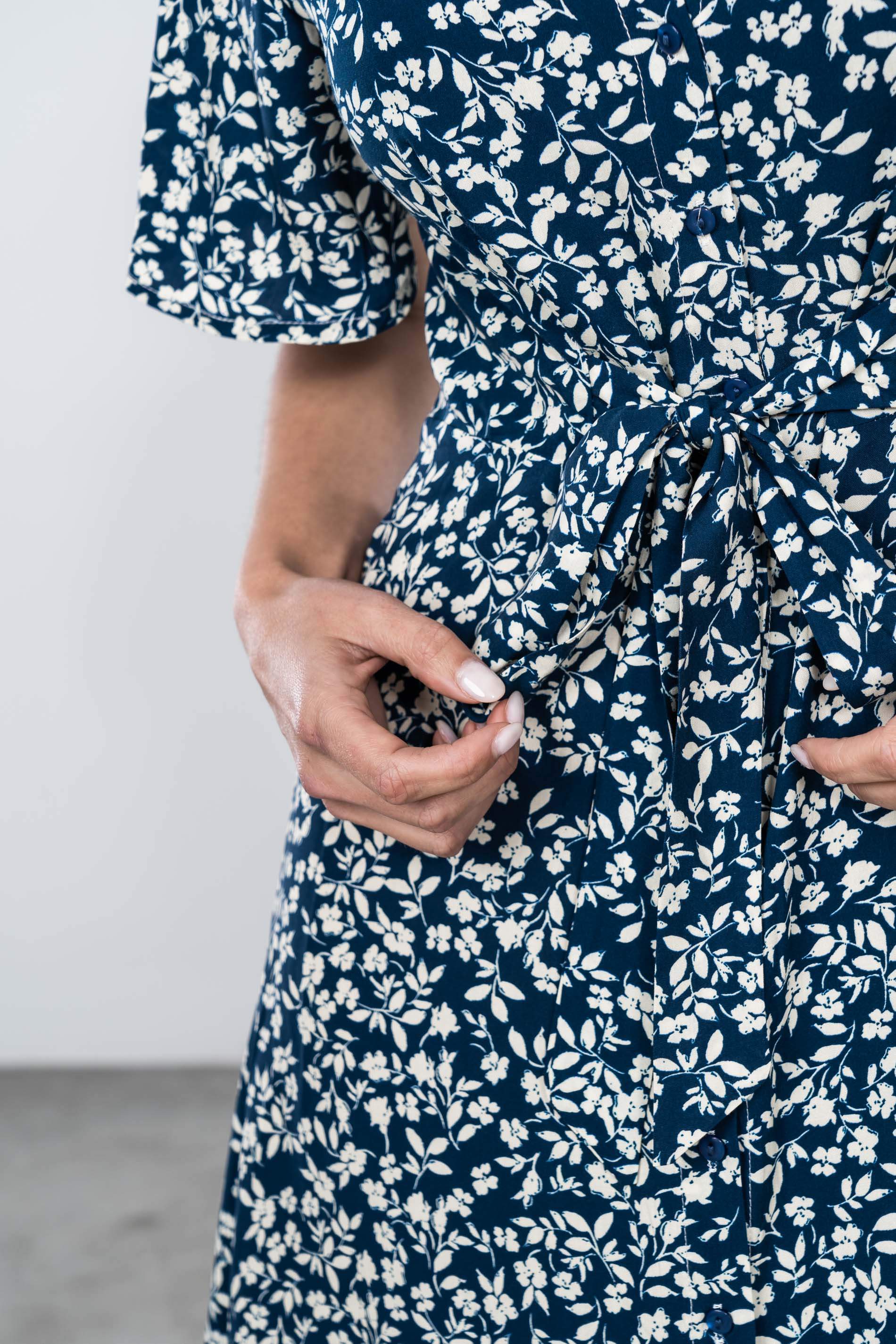 VESTIDO MIDI NUDO CINTURA