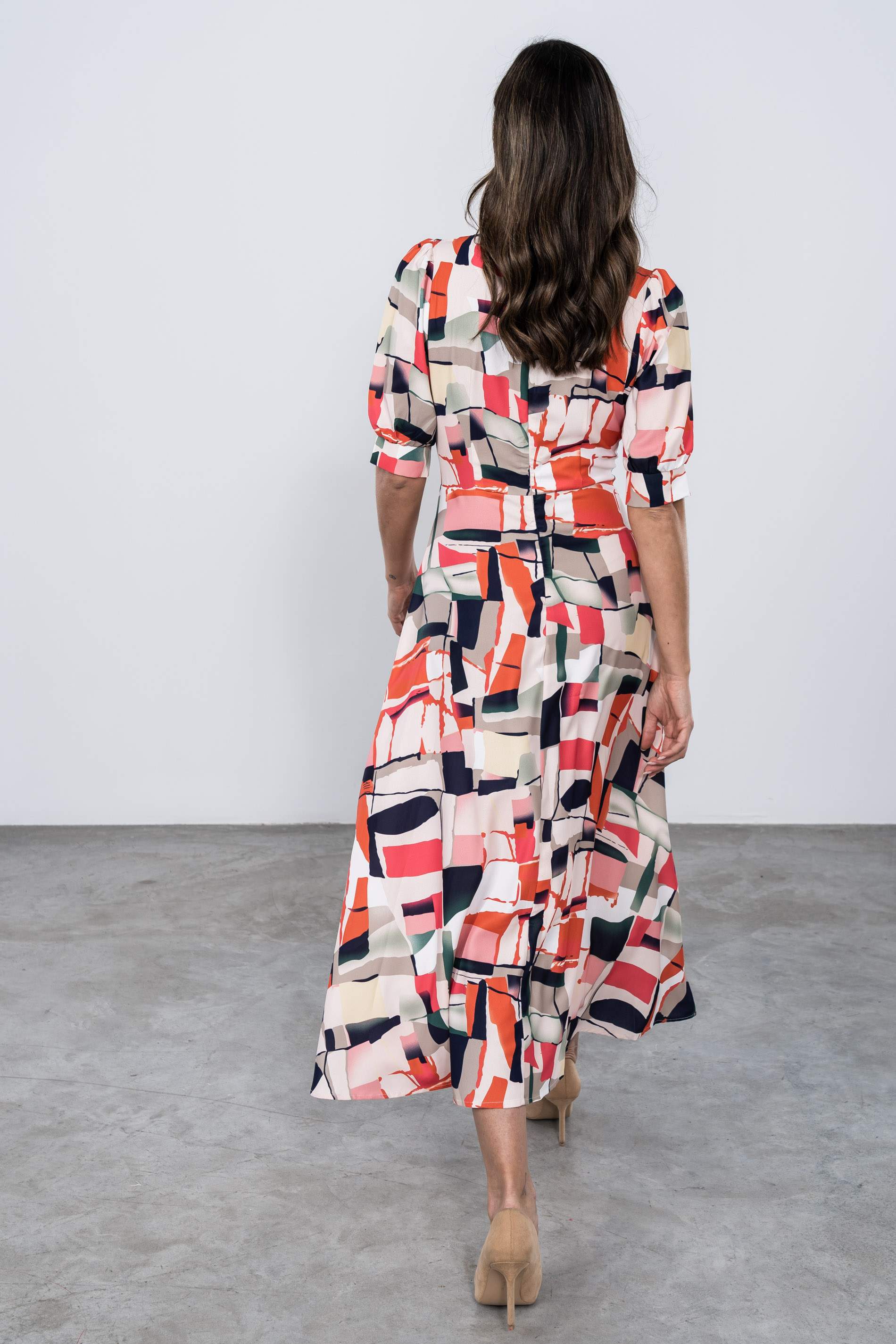VESTIDO DRAPEADO CENTRAL ESTAMPADO