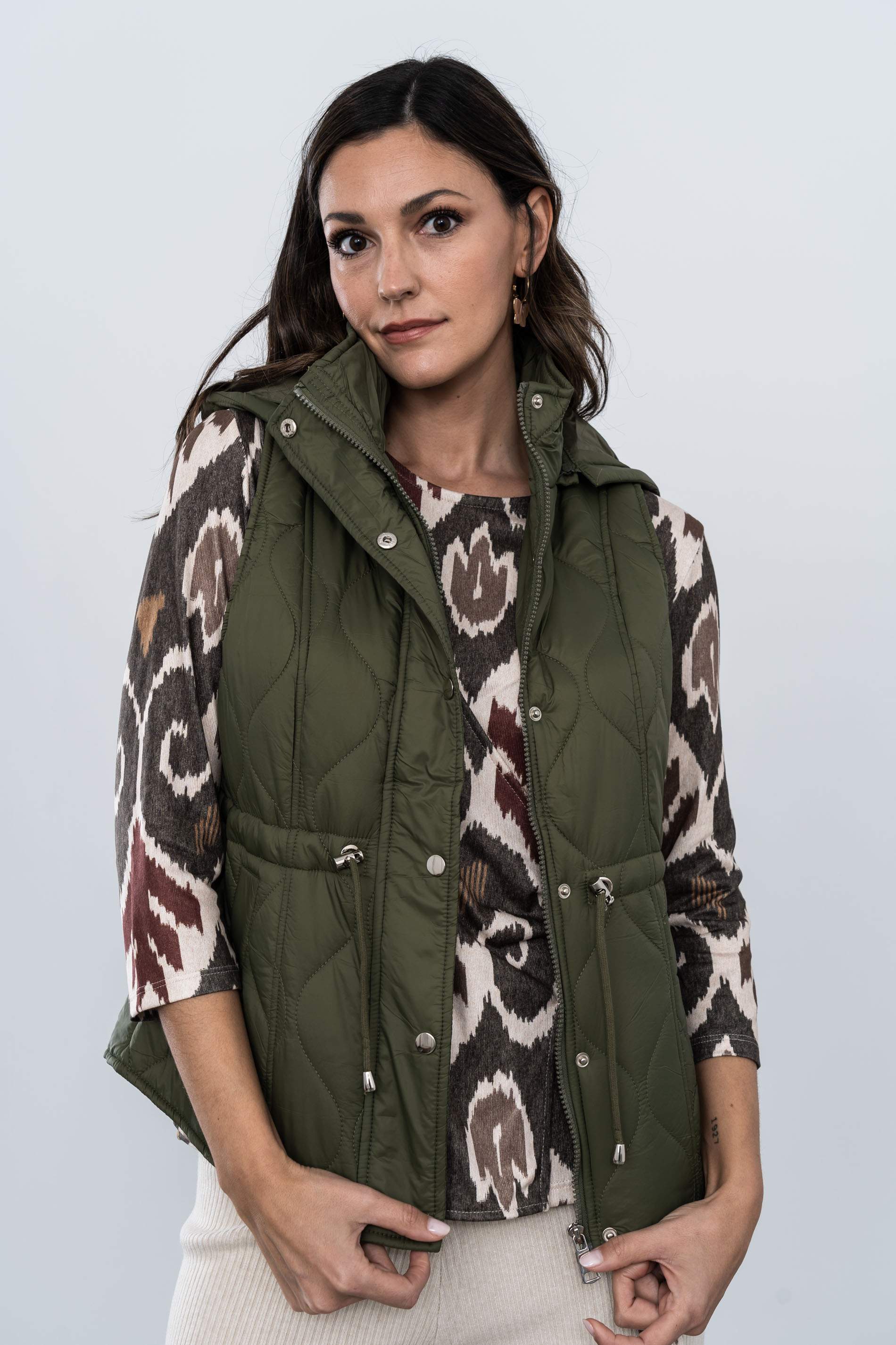 CAMISETA PUNTO CRUZADA ESPIGA KAKI