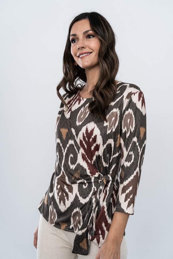 CAMISETA PUNTO CRUZADA ESPIGA KAKI