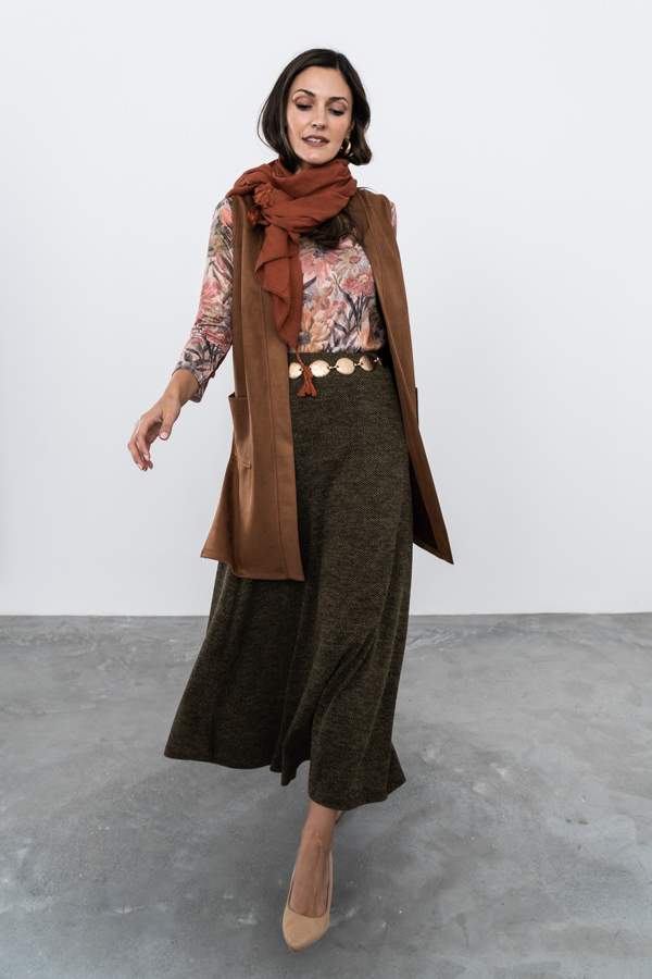 FALDA LARGA PUNTO TEXTURA