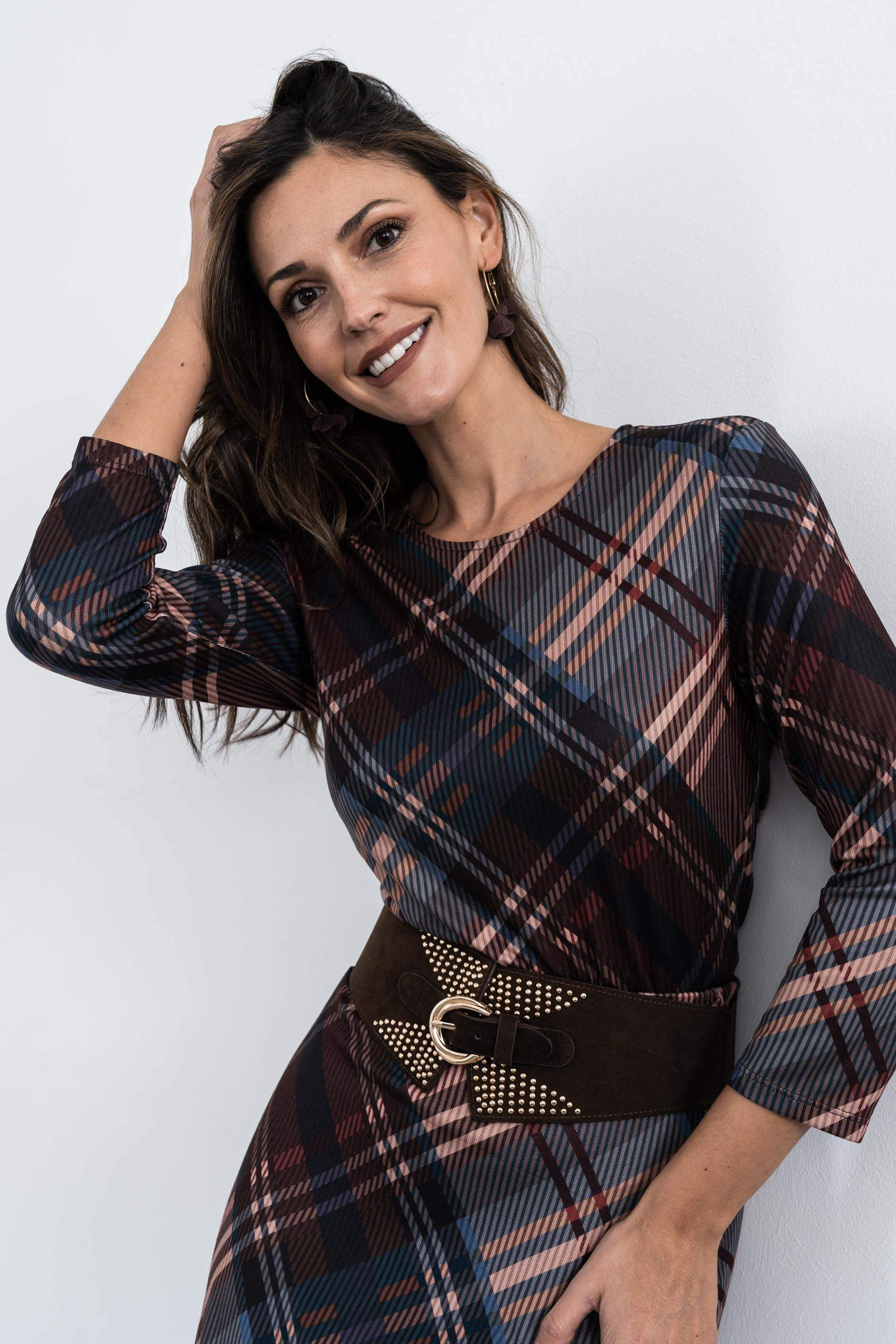 FALDA LARGA PUNTO CUADROS