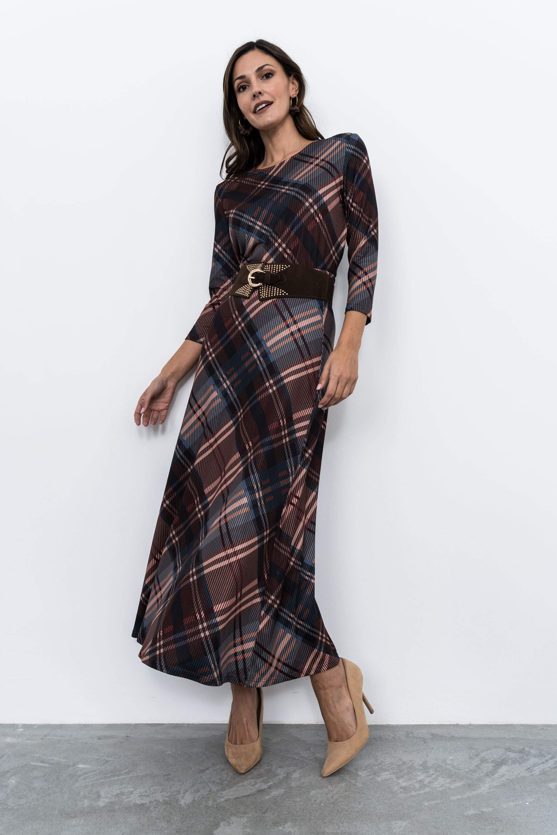 FALDA LARGA PUNTO CUADROS