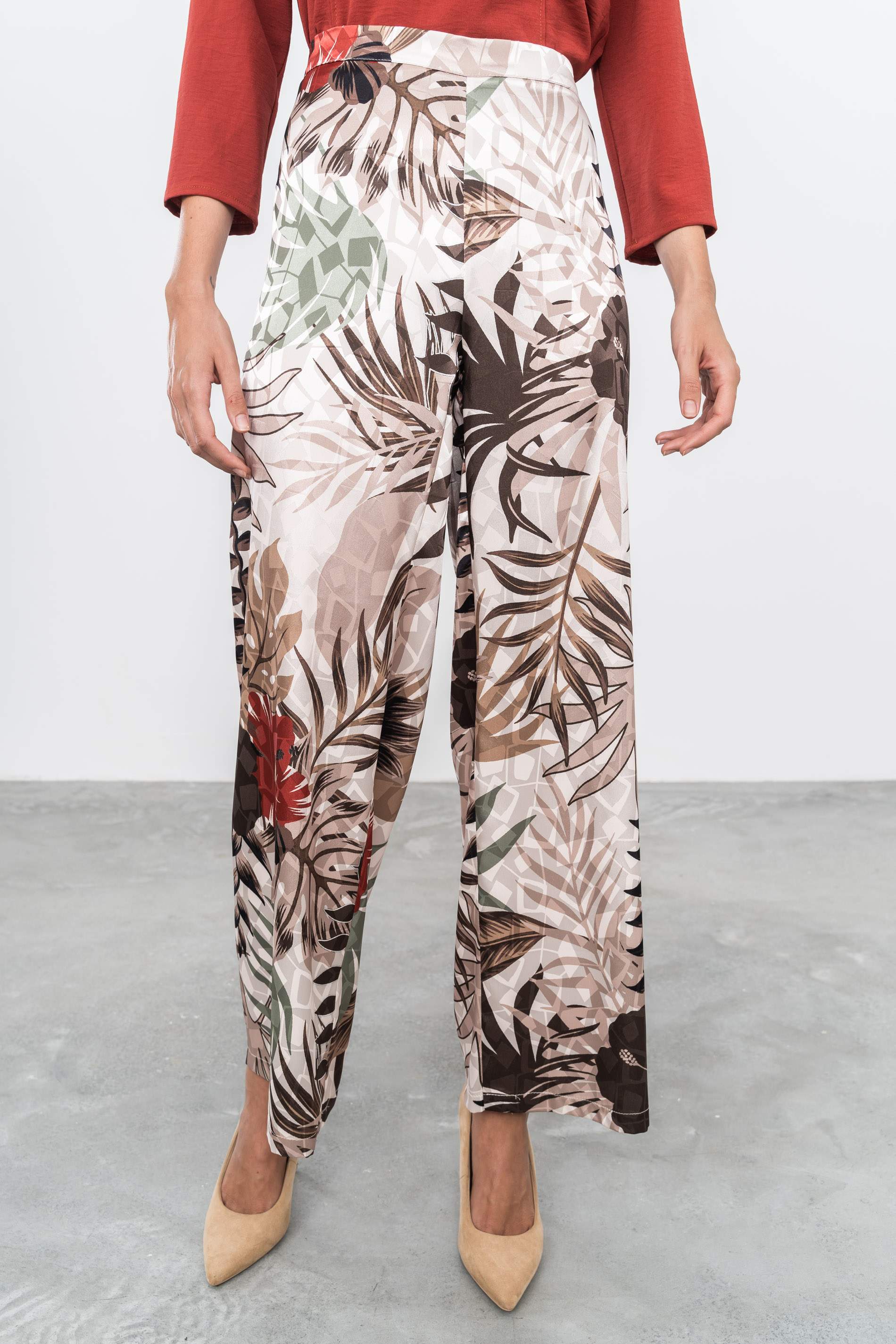 PANTALÓN SATINADO HOJAS