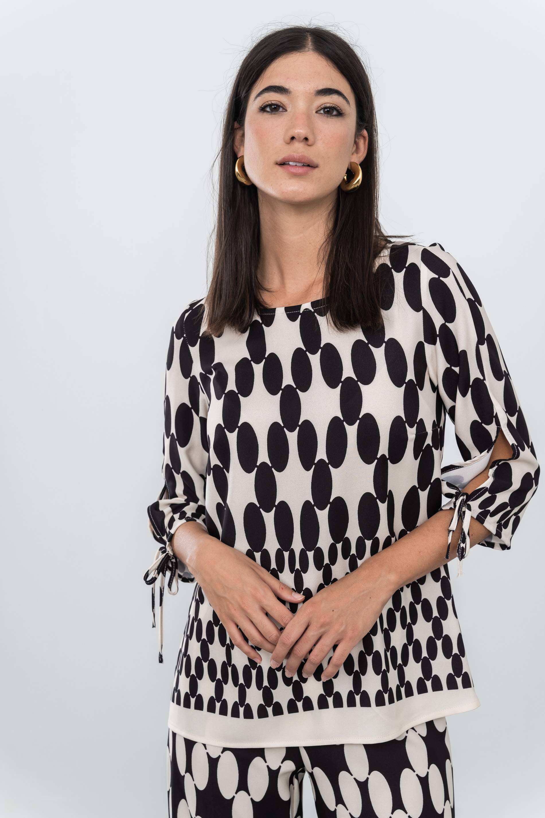 BLUSA LAZOS TOPO COMBINADO