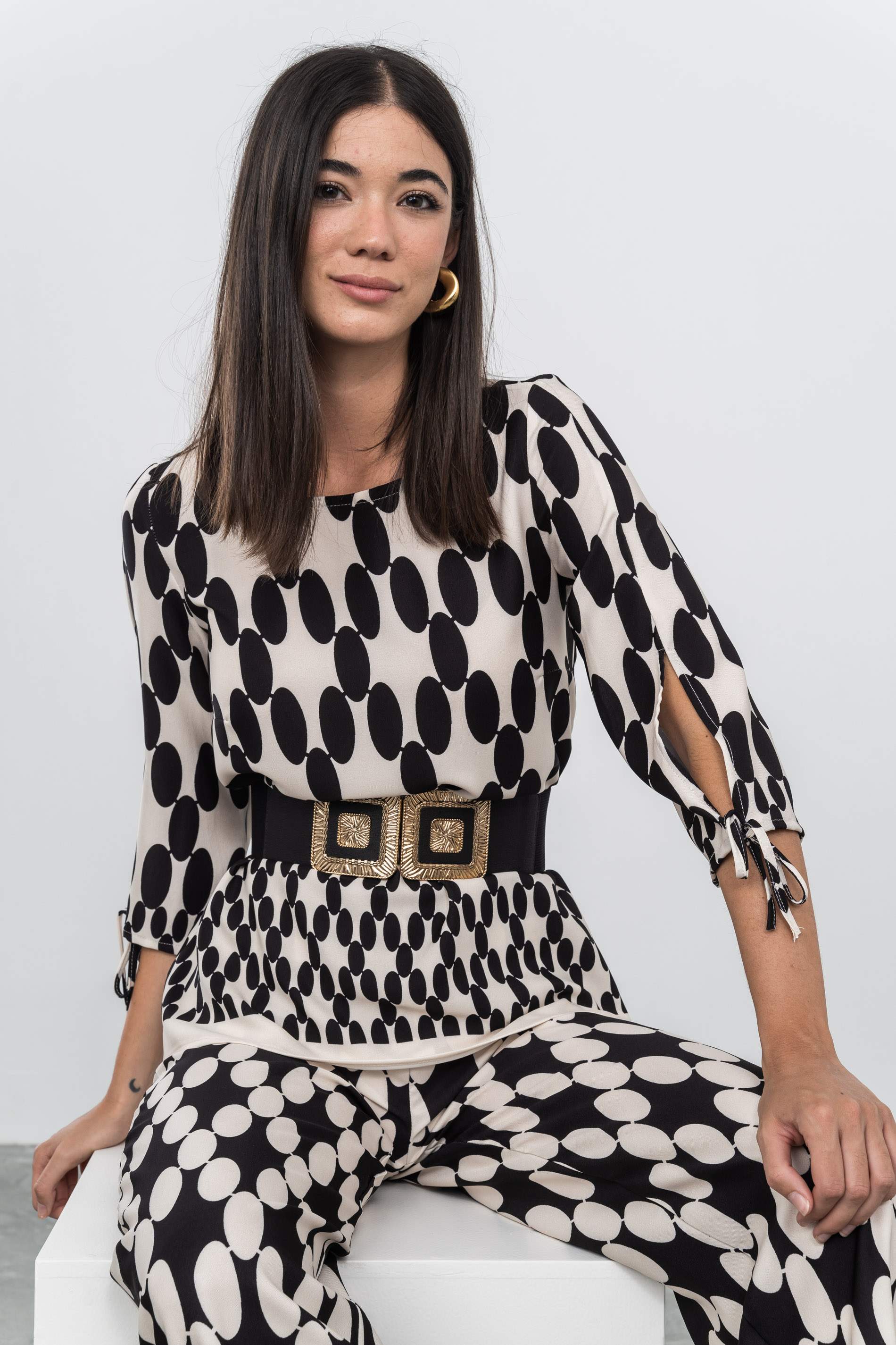 BLUSA LAZOS TOPO COMBINADO