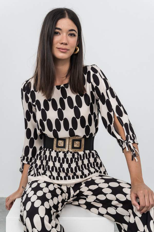 BLUSA LAZOS TOPO COMBINADO