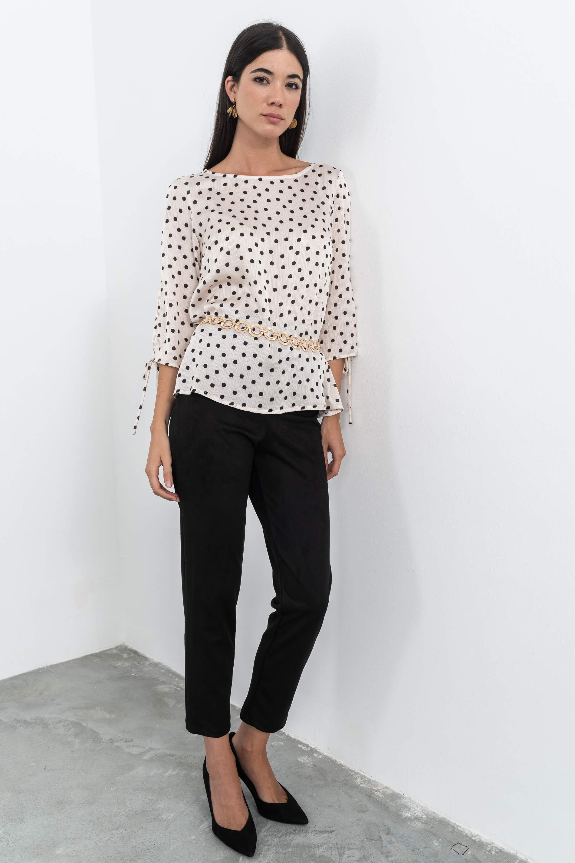 BLUSA LAZOS TOPO NEGRO