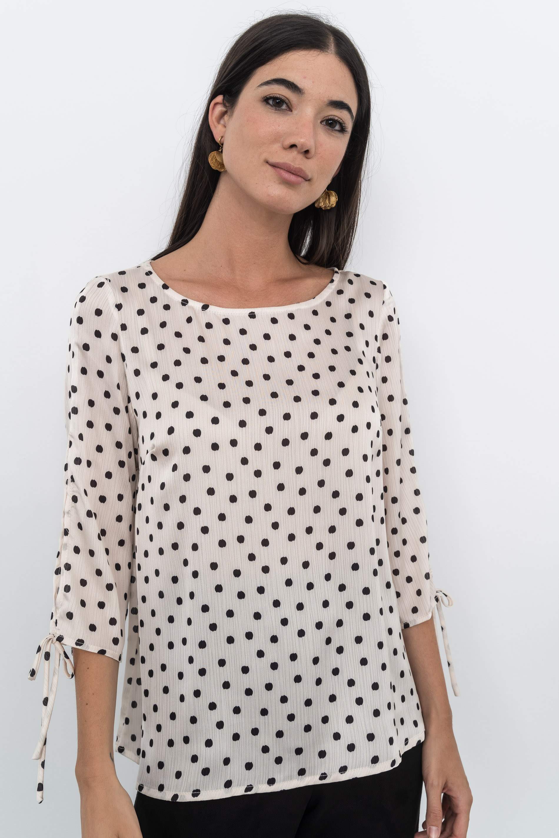 BLUSA LAZOS TOPO NEGRO