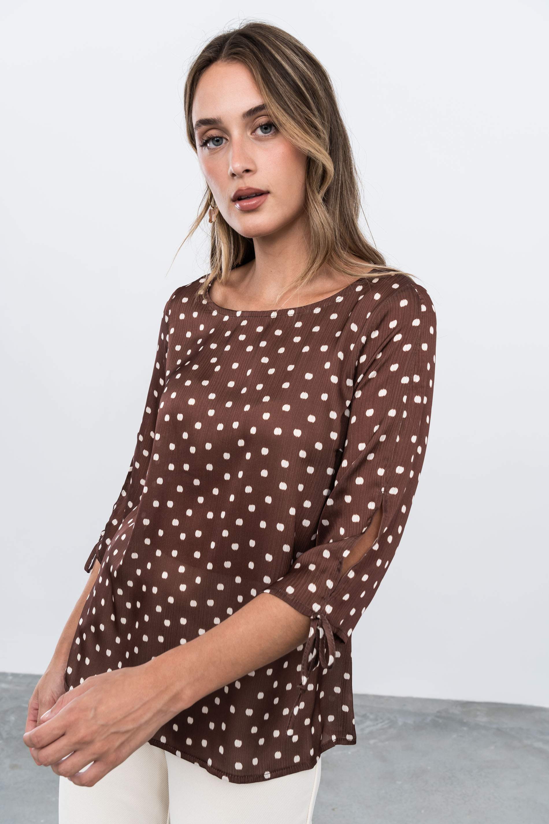 BLUSA LAZOS TOPO CHOCOLATE