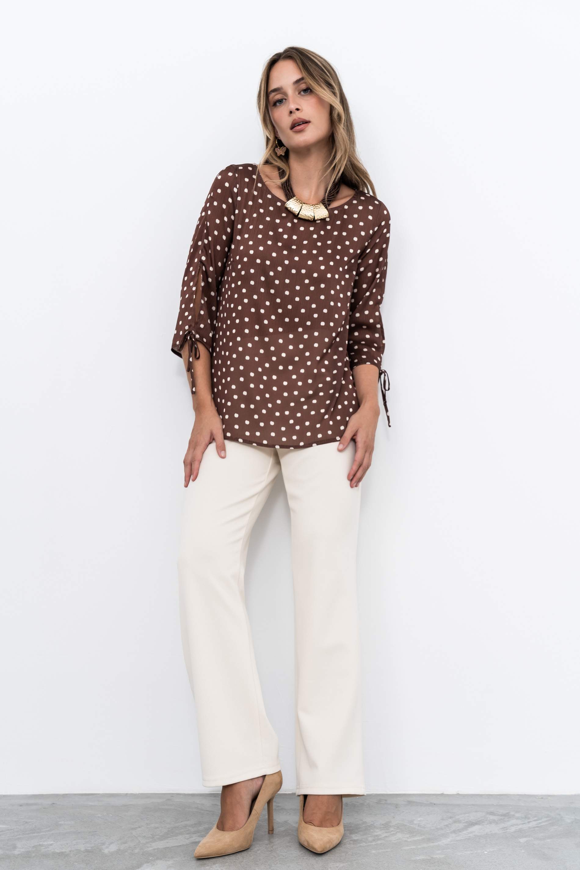 BLUSA LAZOS TOPO CHOCOLATE