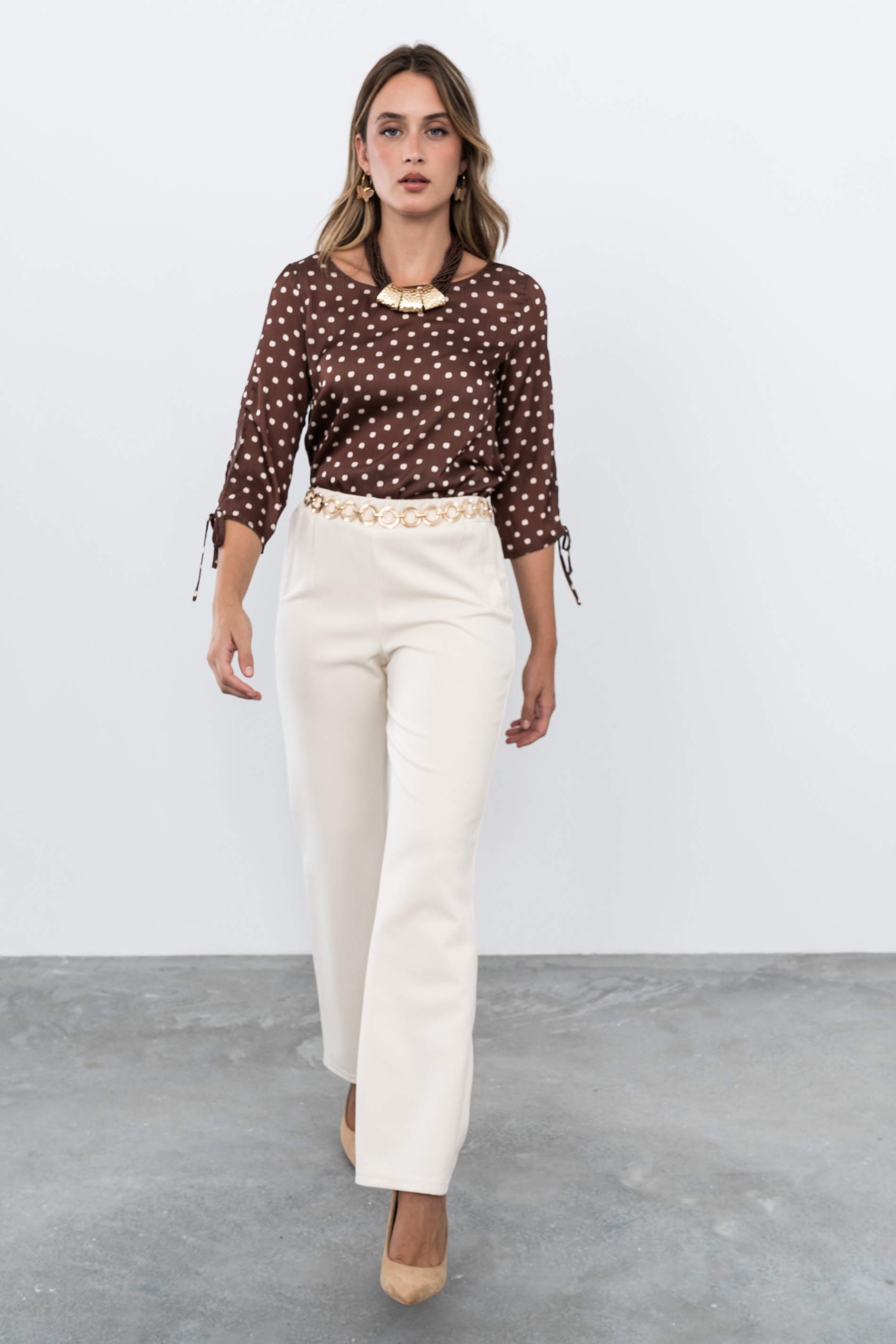 BLUSA LAZOS TOPO CHOCOLATE