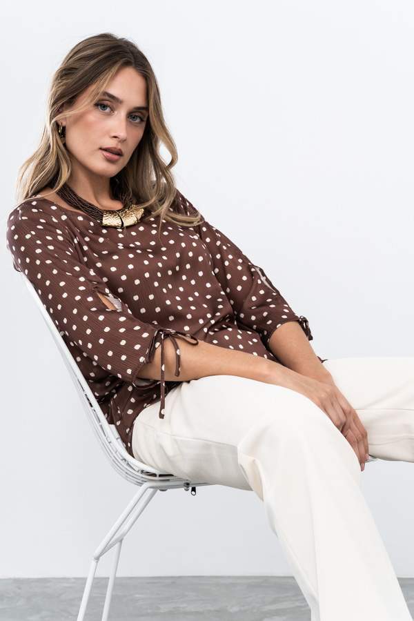 BLUSA LAZOS TOPO CHOCOLATE