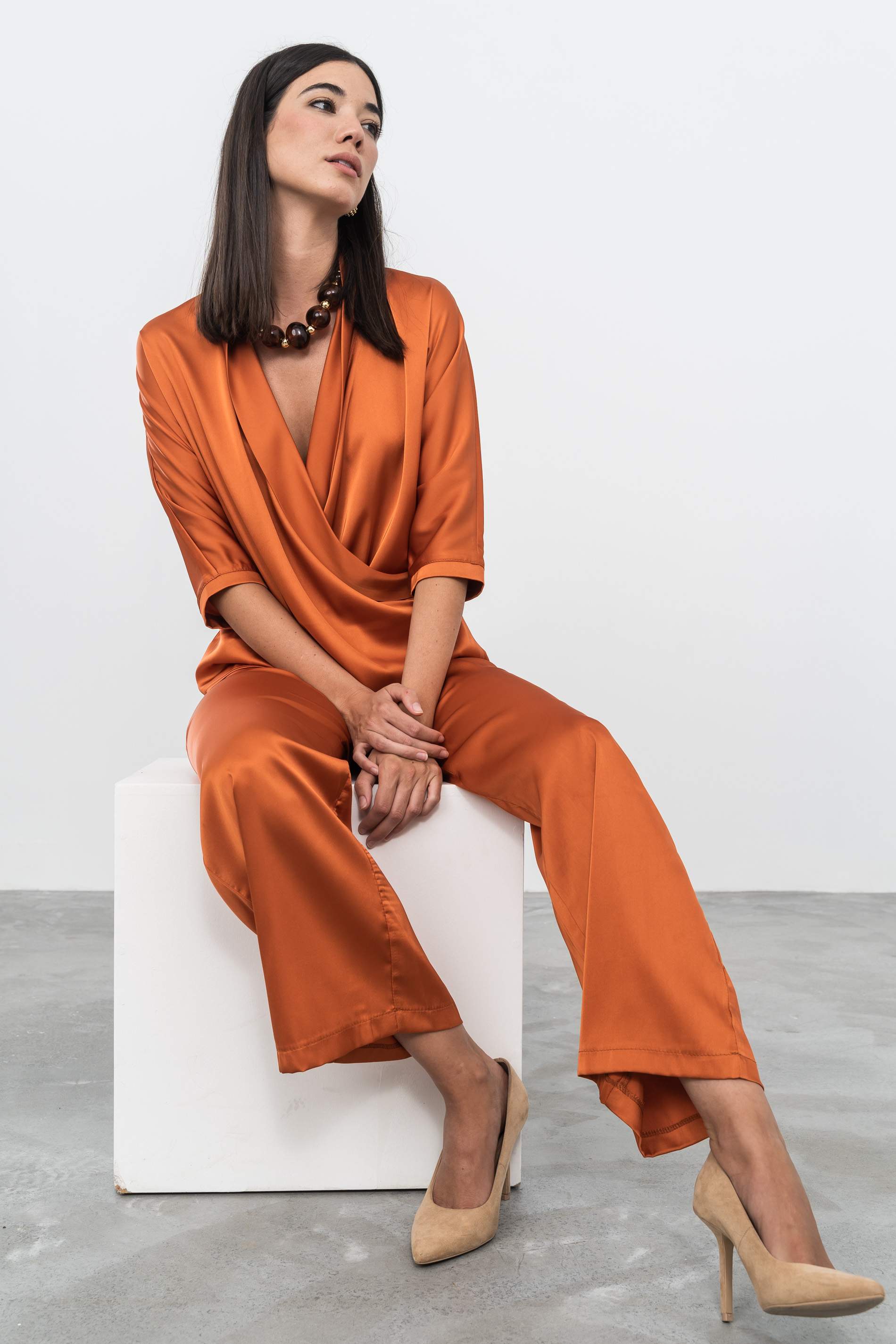 BLUSA SMOKING SATINADA CALDERA
