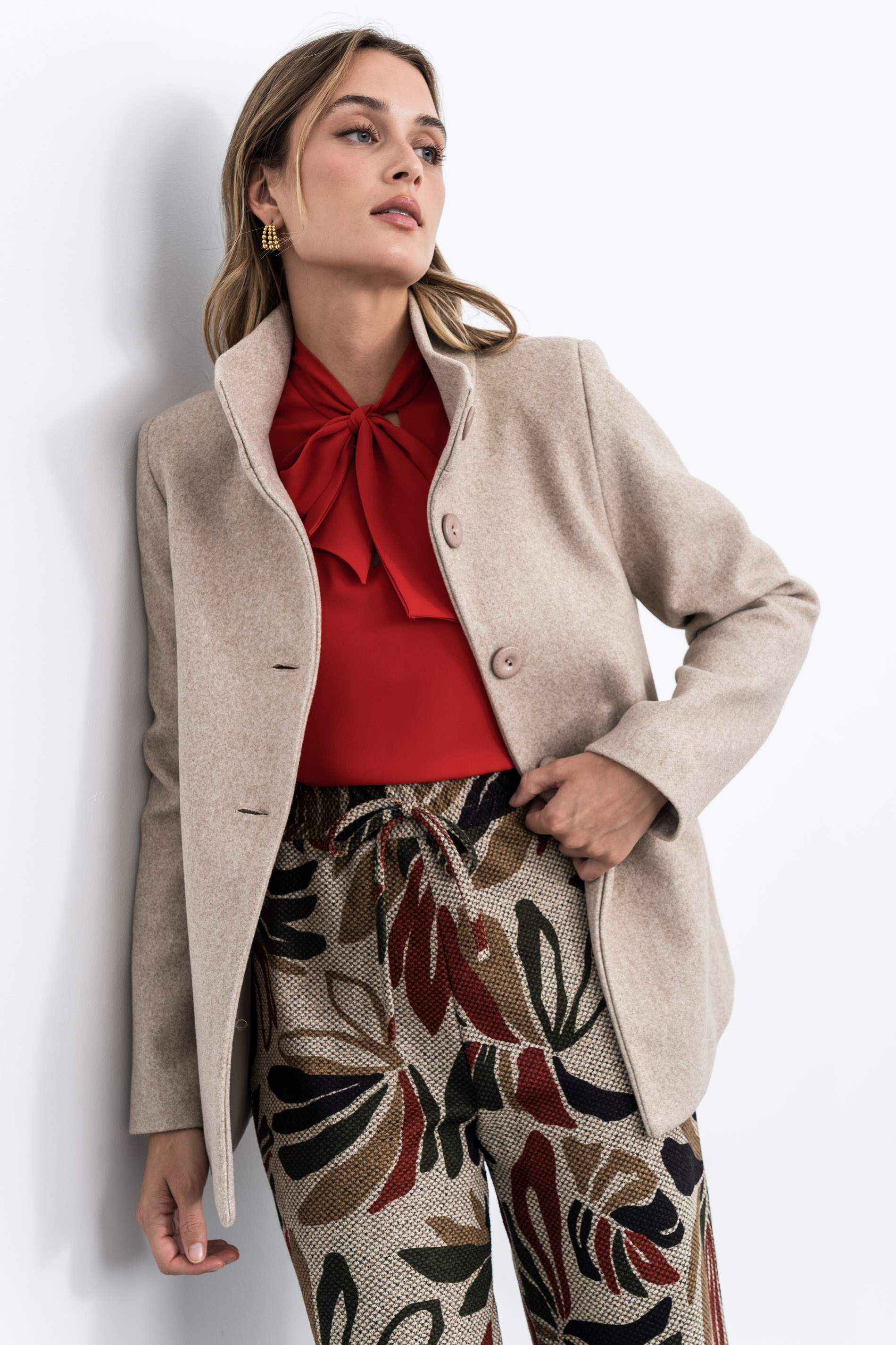 CHAQUETÓN PAÑO JASPEADO