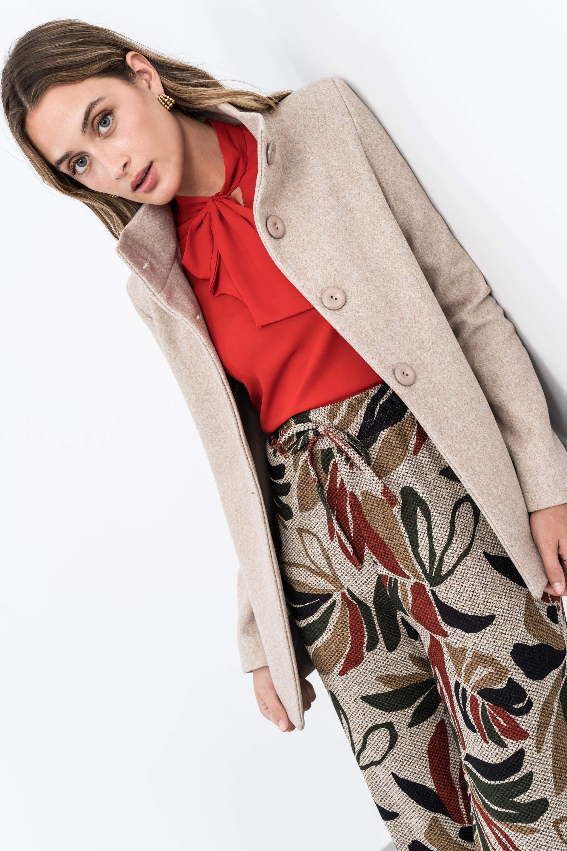 CHAQUETÓN PAÑO JASPEADO
