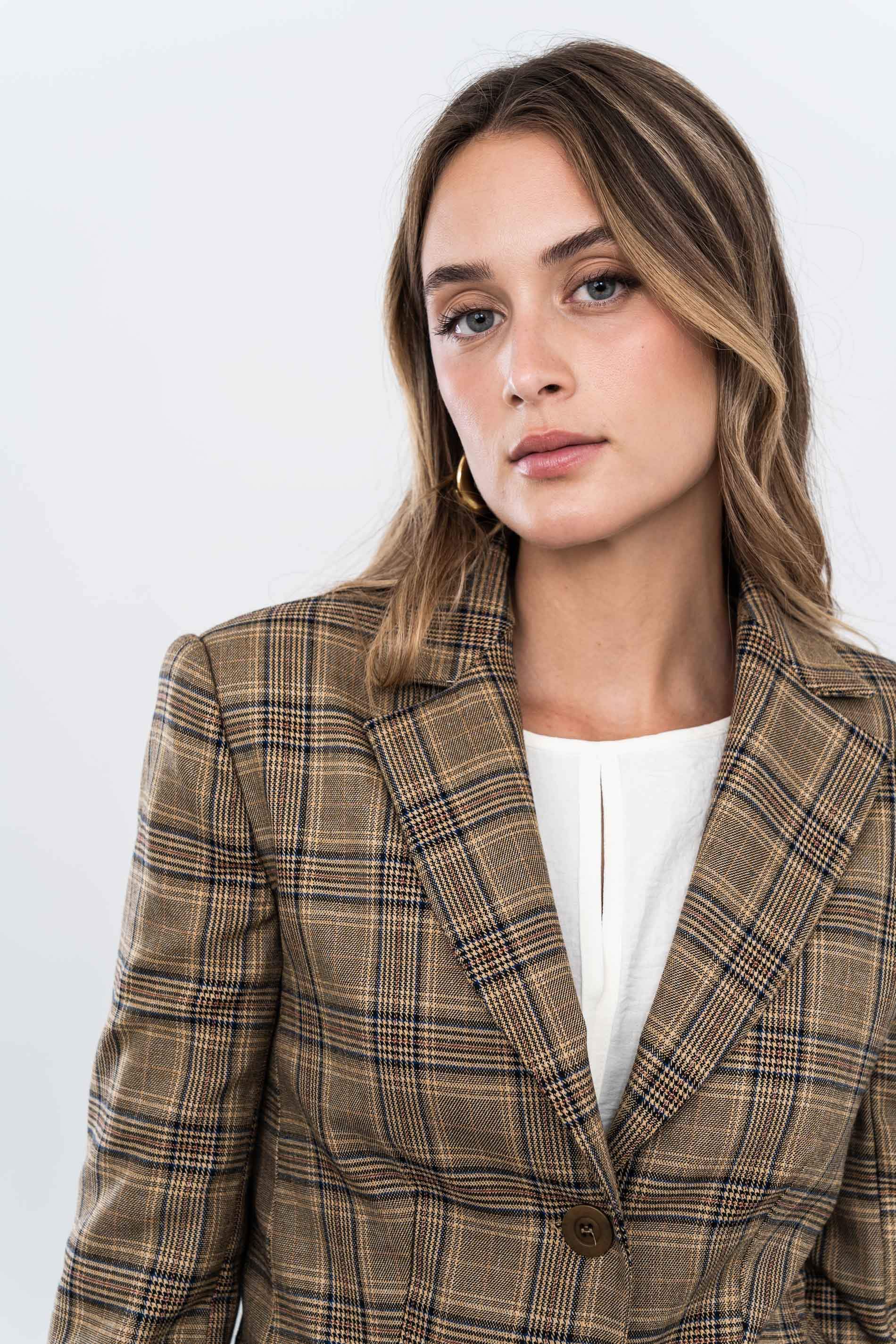 AMERICANA CUADROS CAMEL