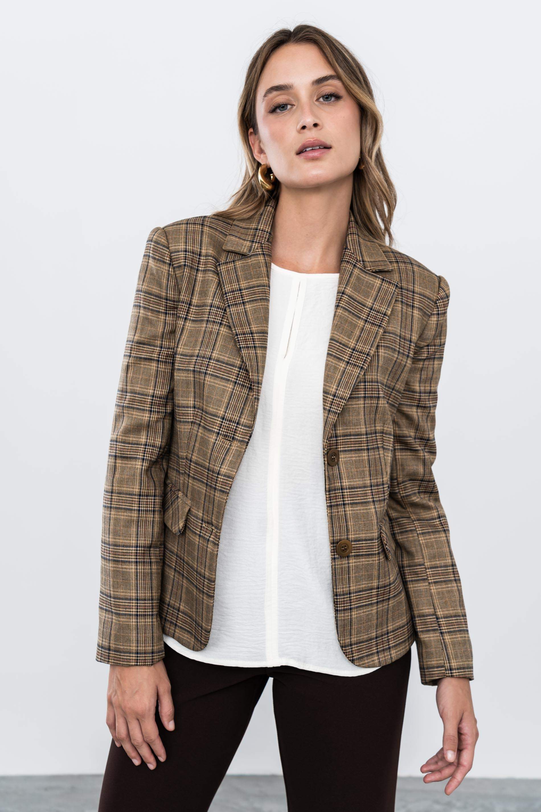 AMERICANA CUADROS CAMEL