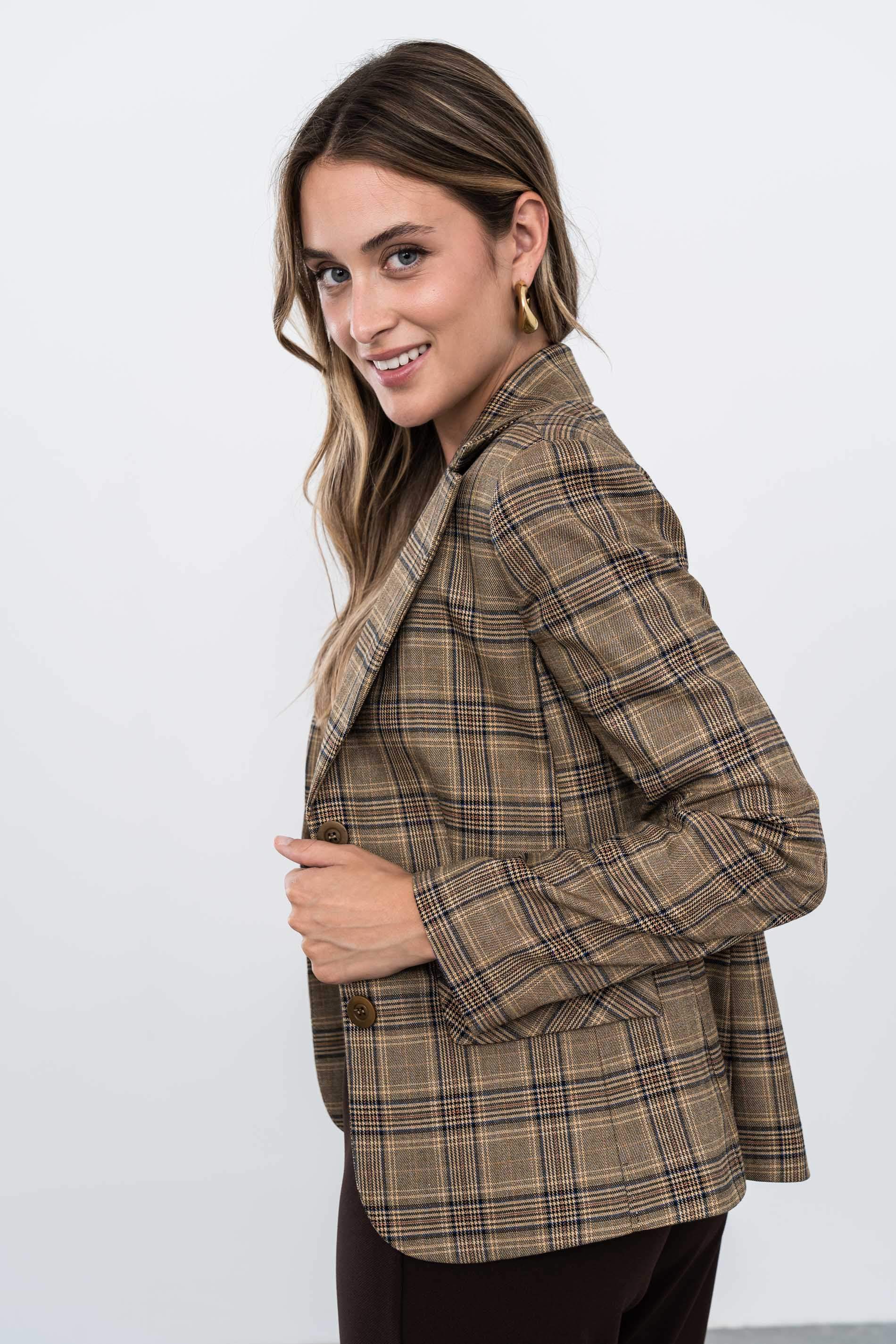 AMERICANA CUADROS CAMEL