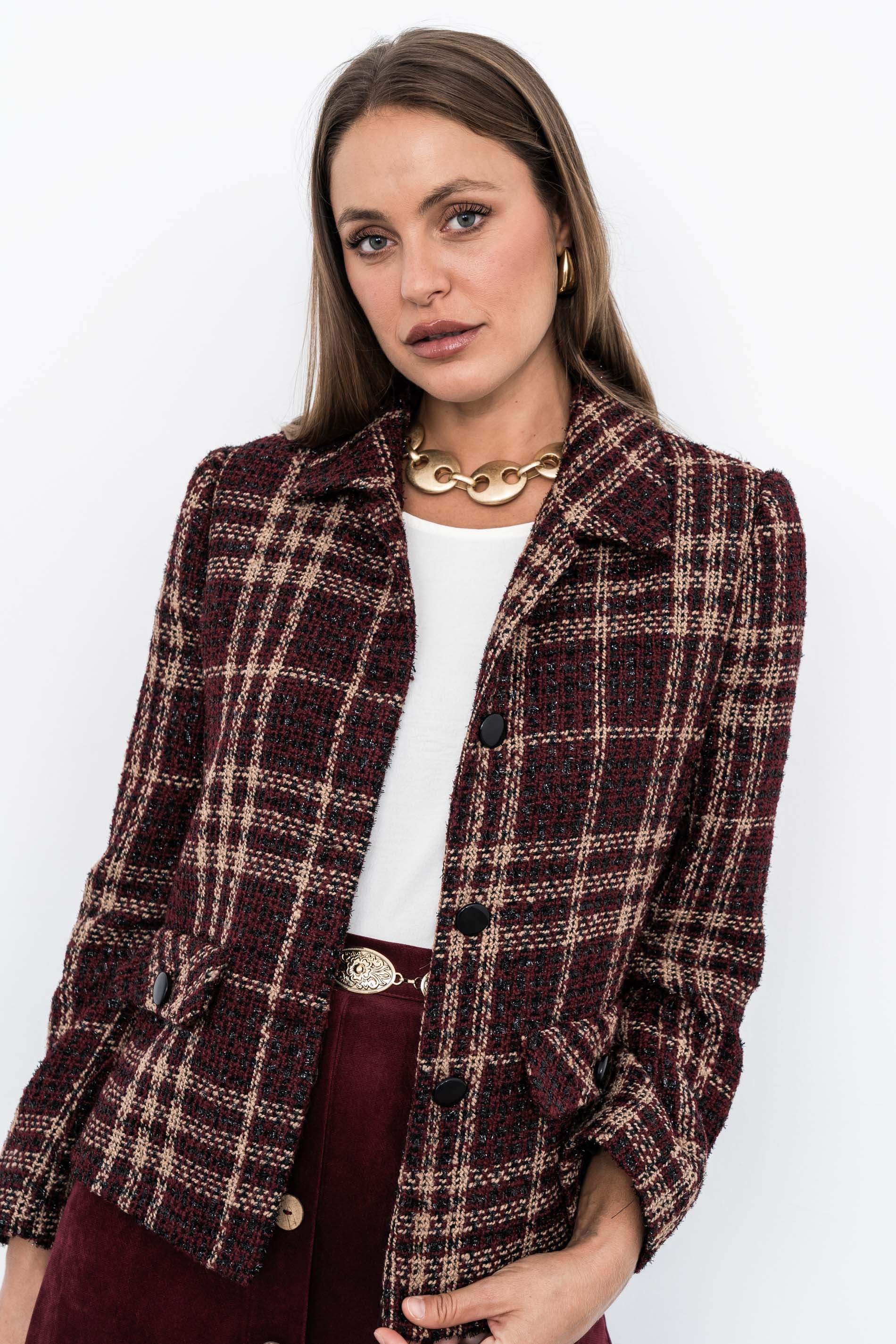 CHAQUETA CUADRO HILO BRILLO