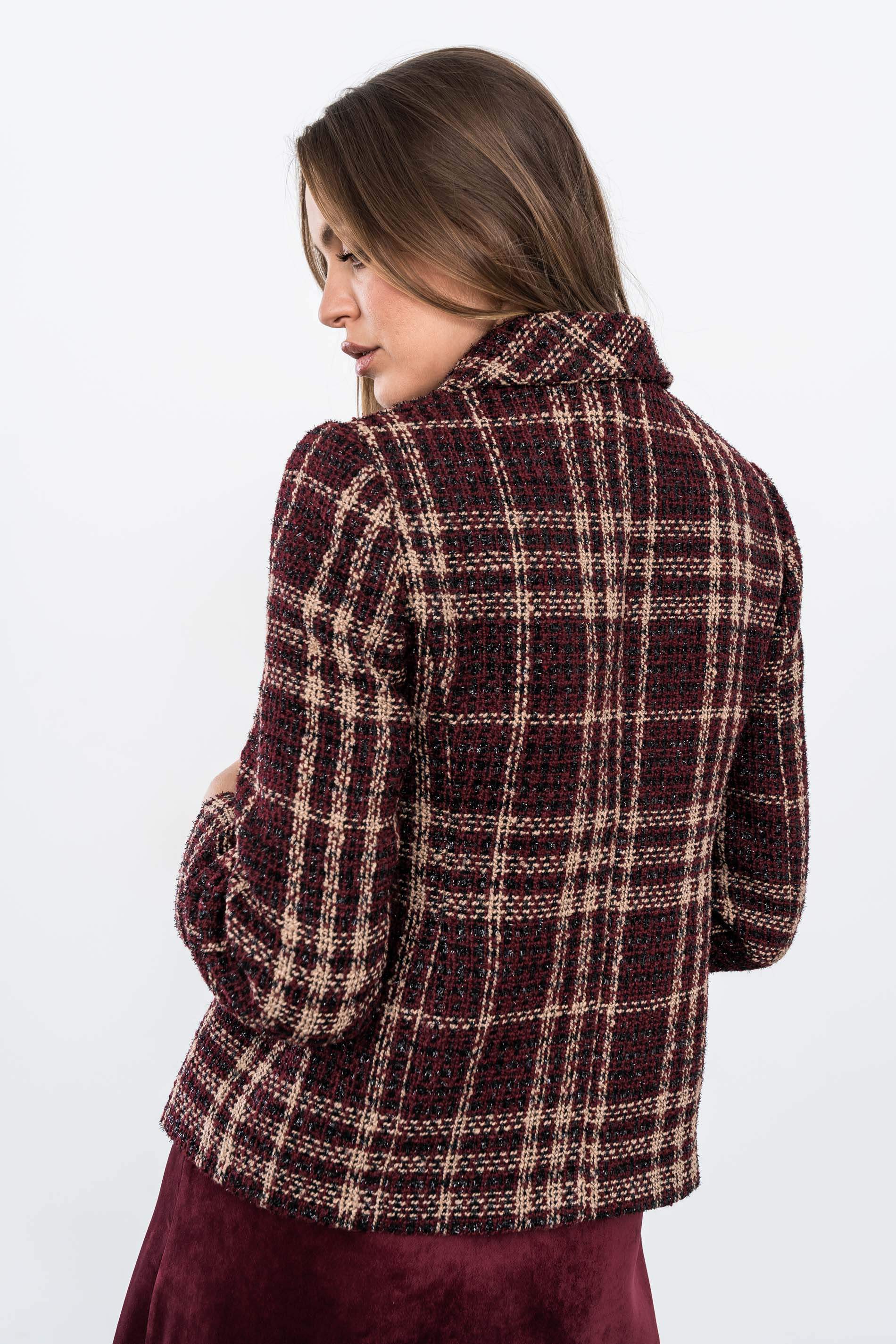 CHAQUETA CUADRO HILO BRILLO