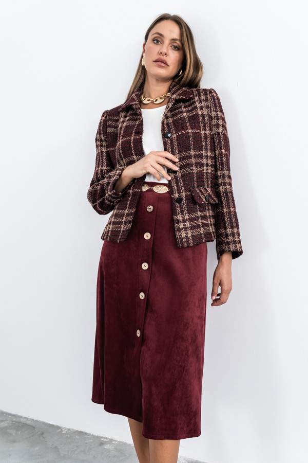 CHAQUETA CUADRO HILO BRILLO