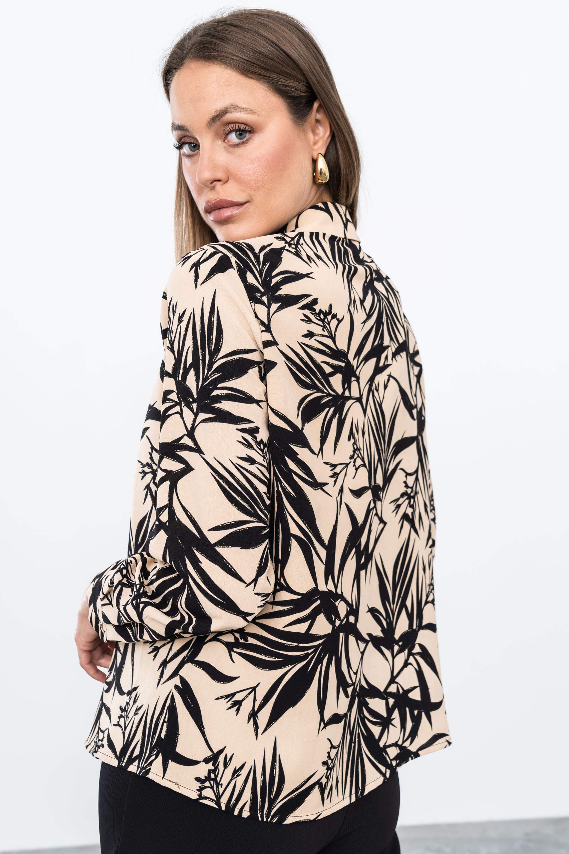 CAMISA HOJAS BRILLO