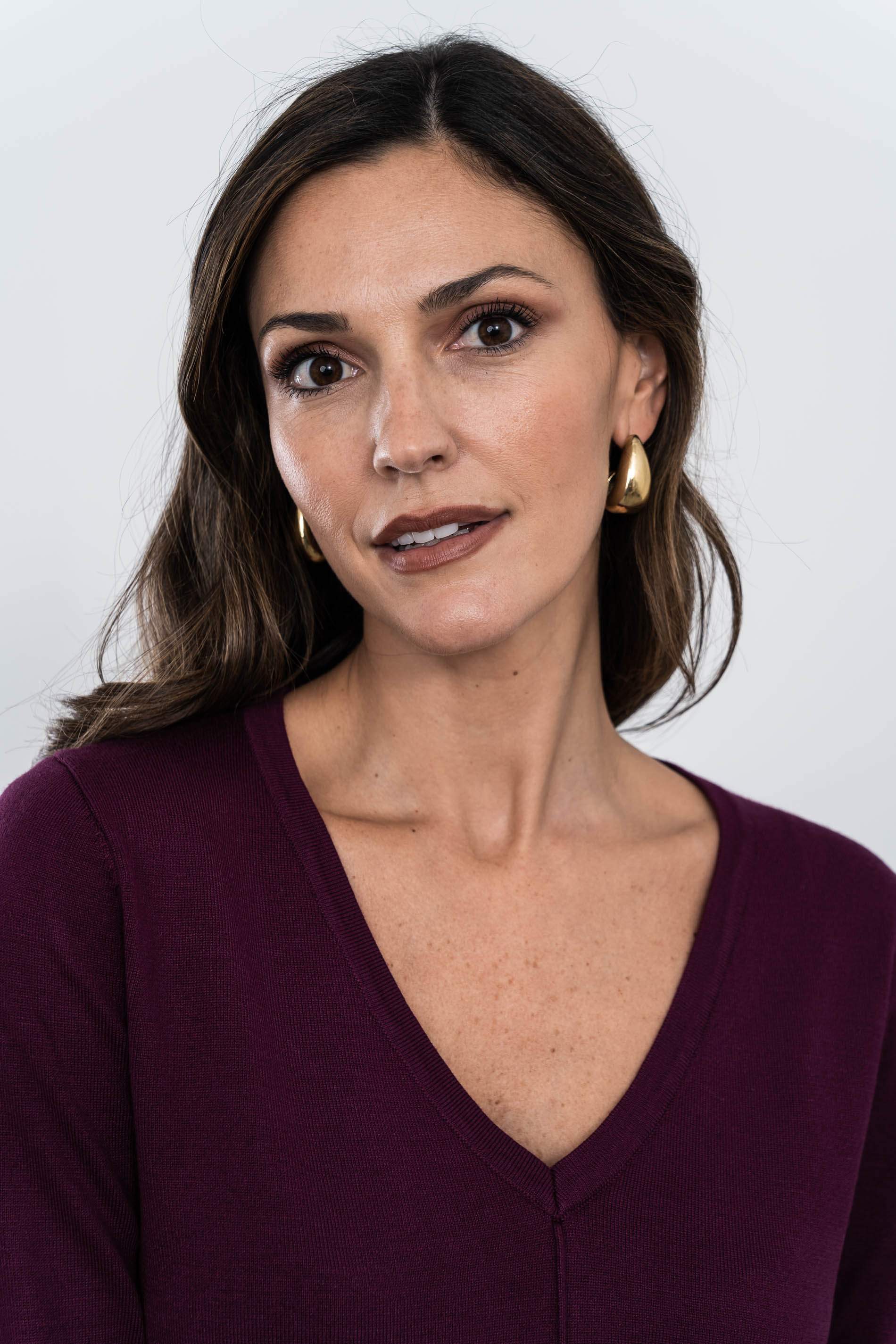 JERSEY CUELLO PICO NERVIO CENTRAL BERENJENA