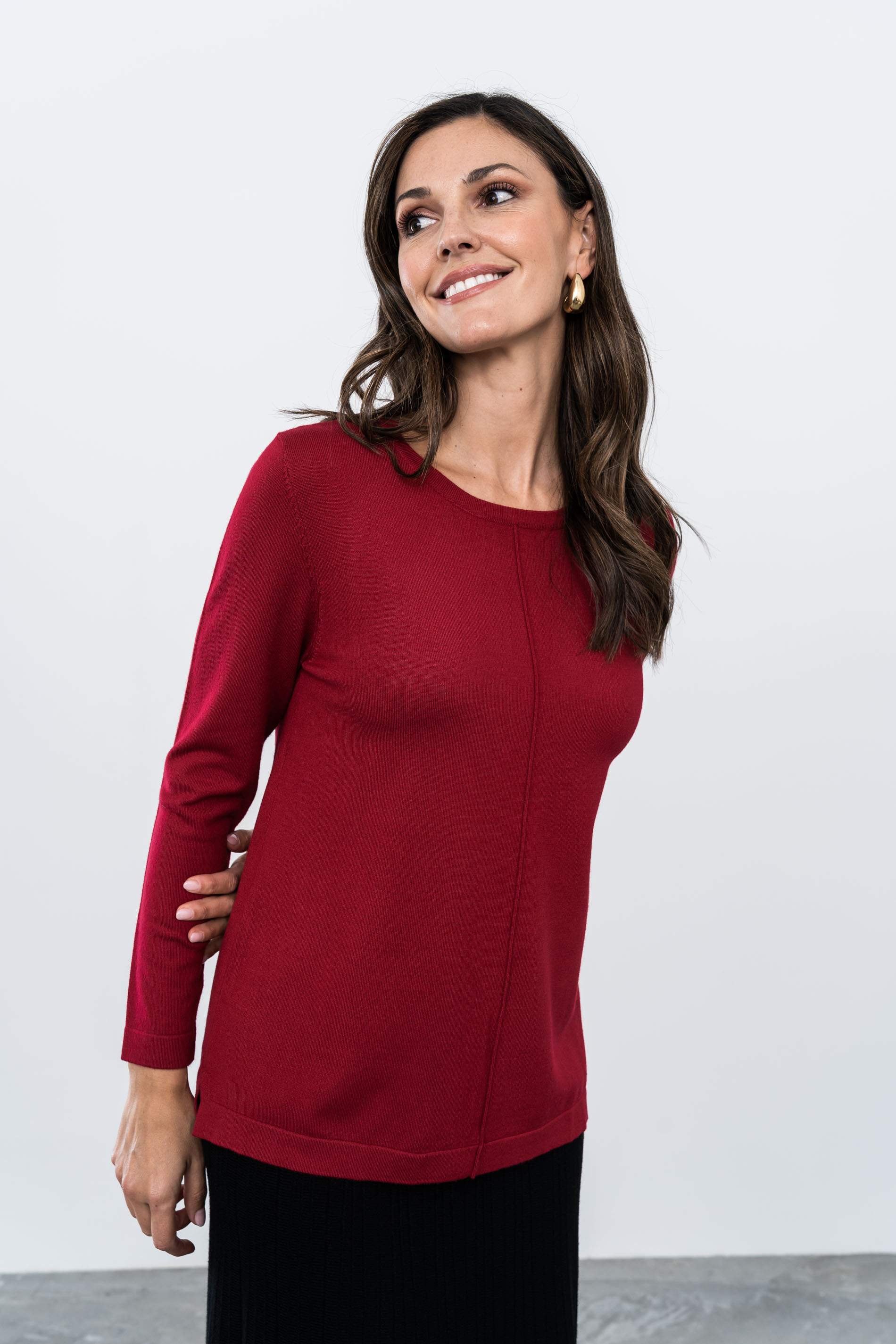 JERSEY NERVIO CENTRAL GRANATE