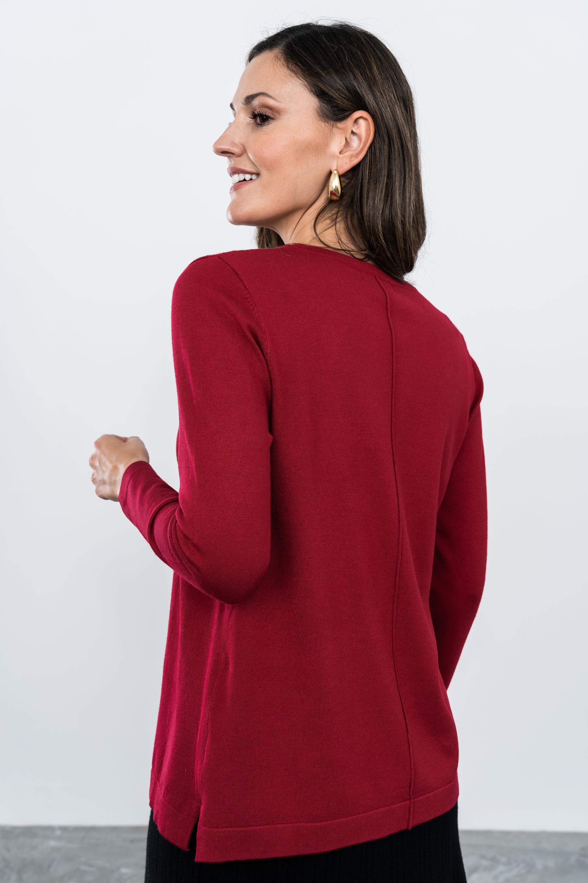 JERSEY NERVIO CENTRAL GRANATE