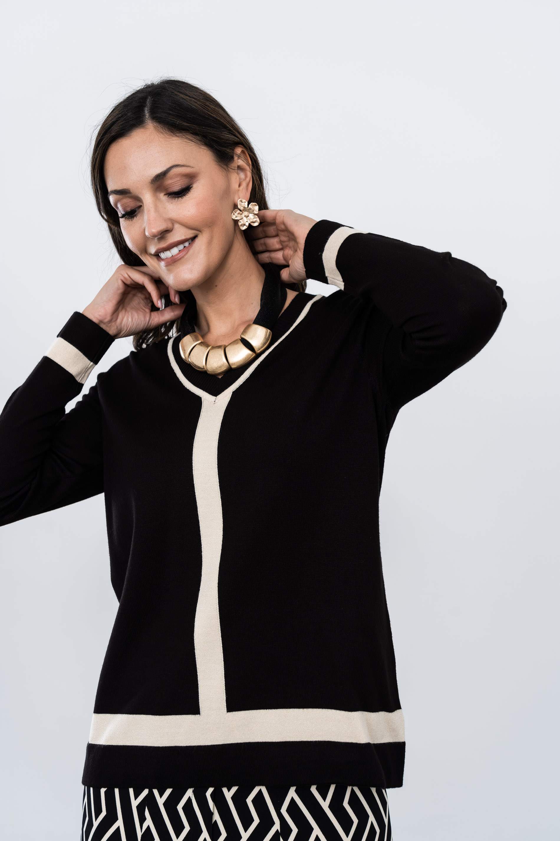 JERSEY TIRAS COMBINADO NEGRO