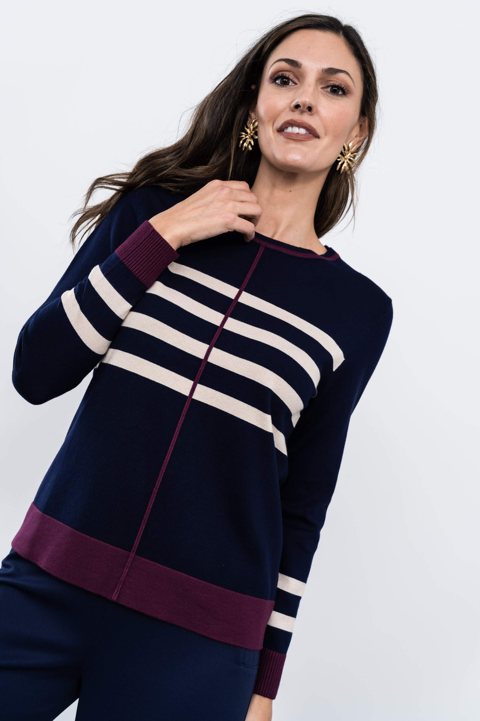 JERSEY RAYAS VIVO CONTRASTE MARINO